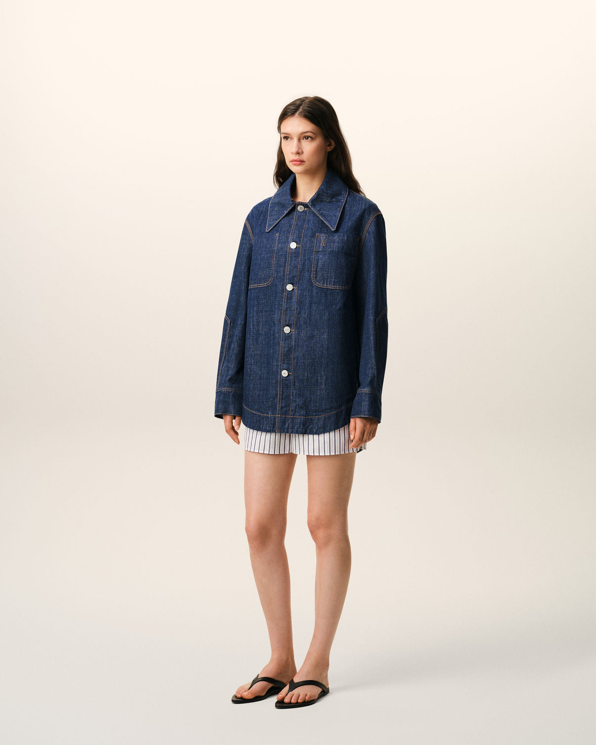 Blue Cotton Worker Overshirt