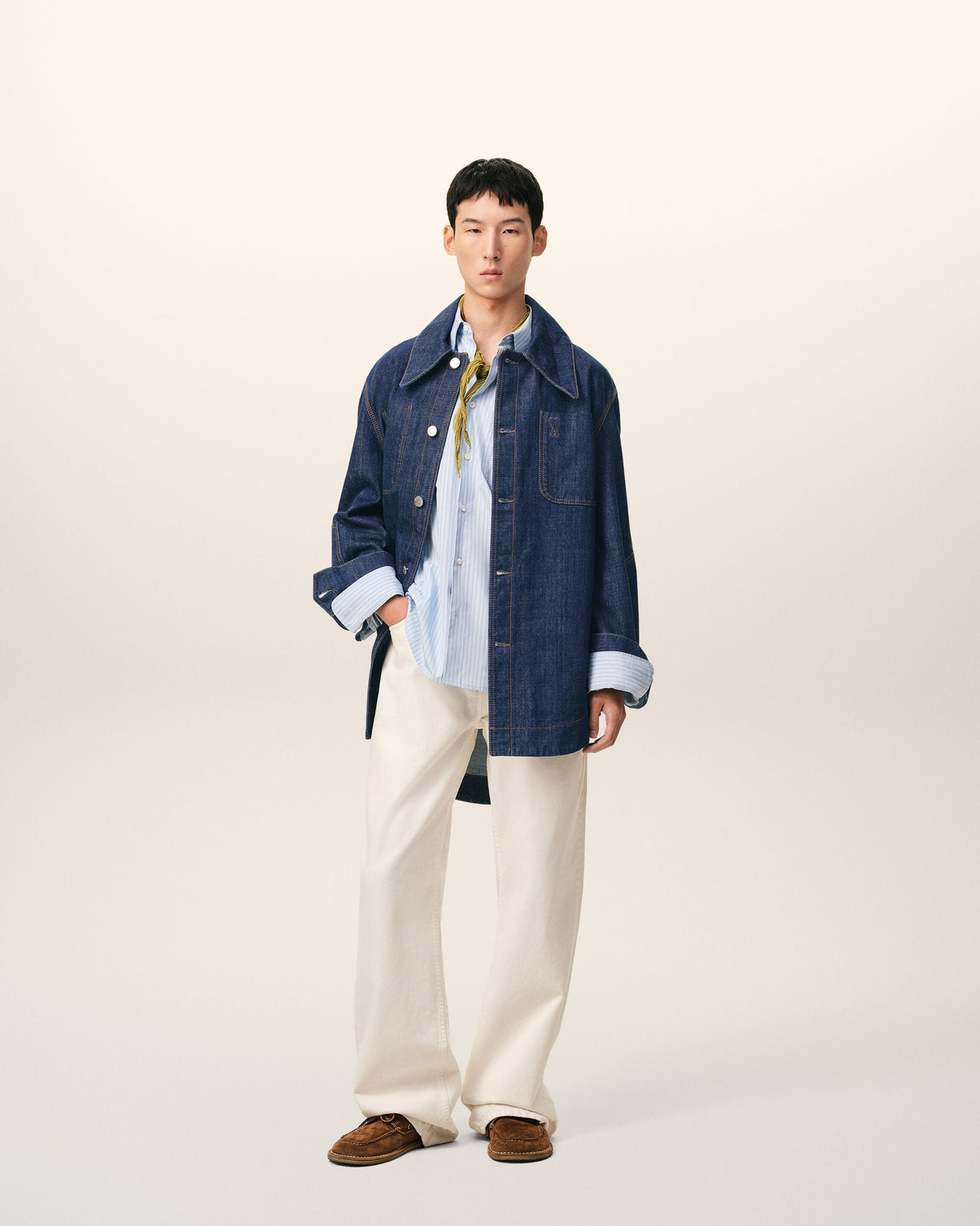 Blue Cotton Worker Overshirt