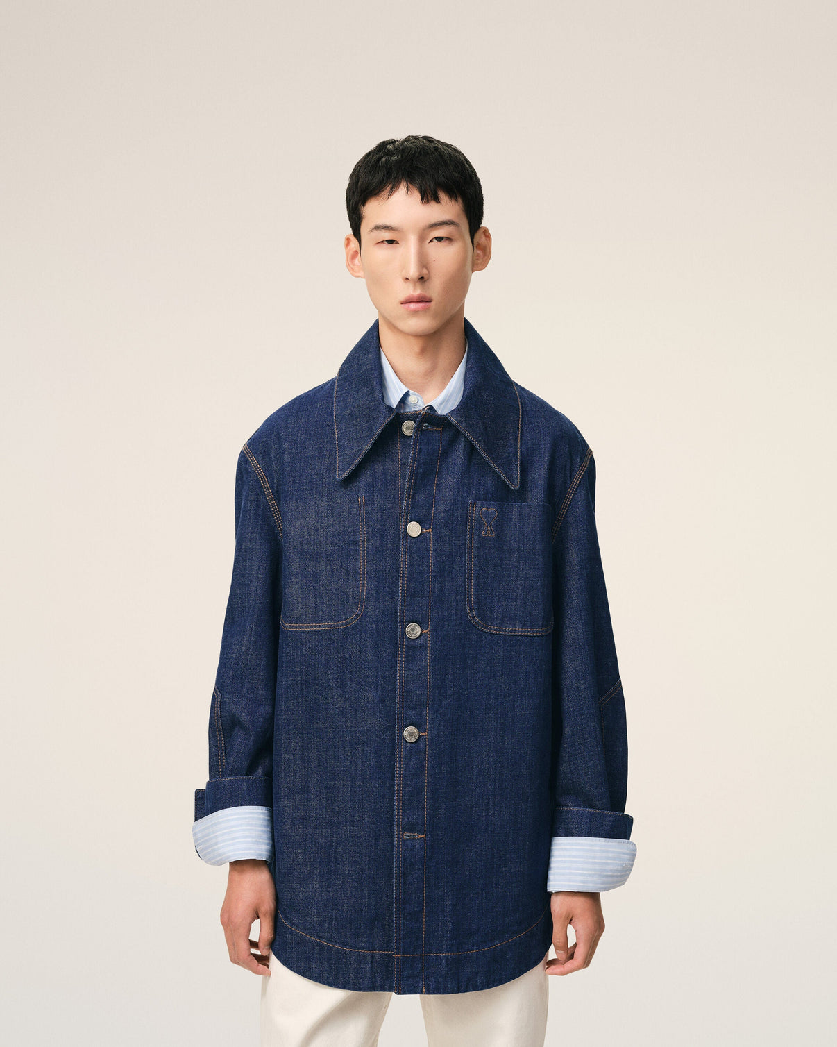 Blue Cotton Worker Overshirt