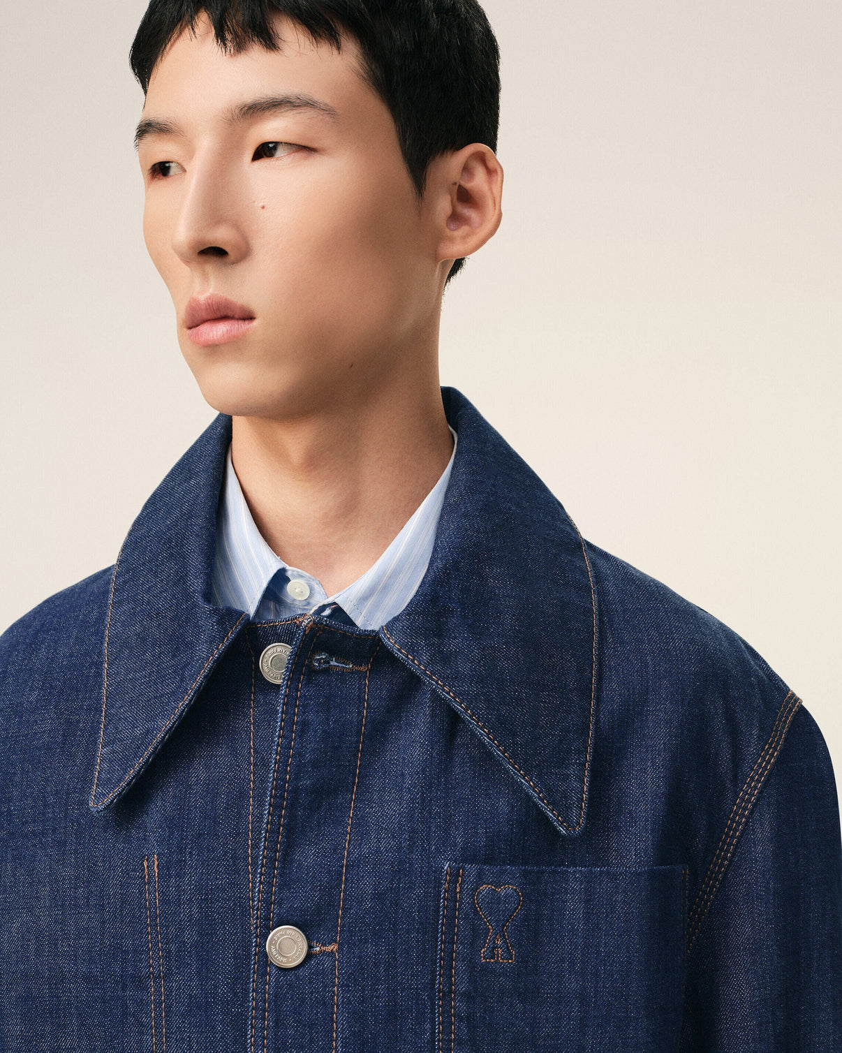 Blue Cotton Worker Overshirt