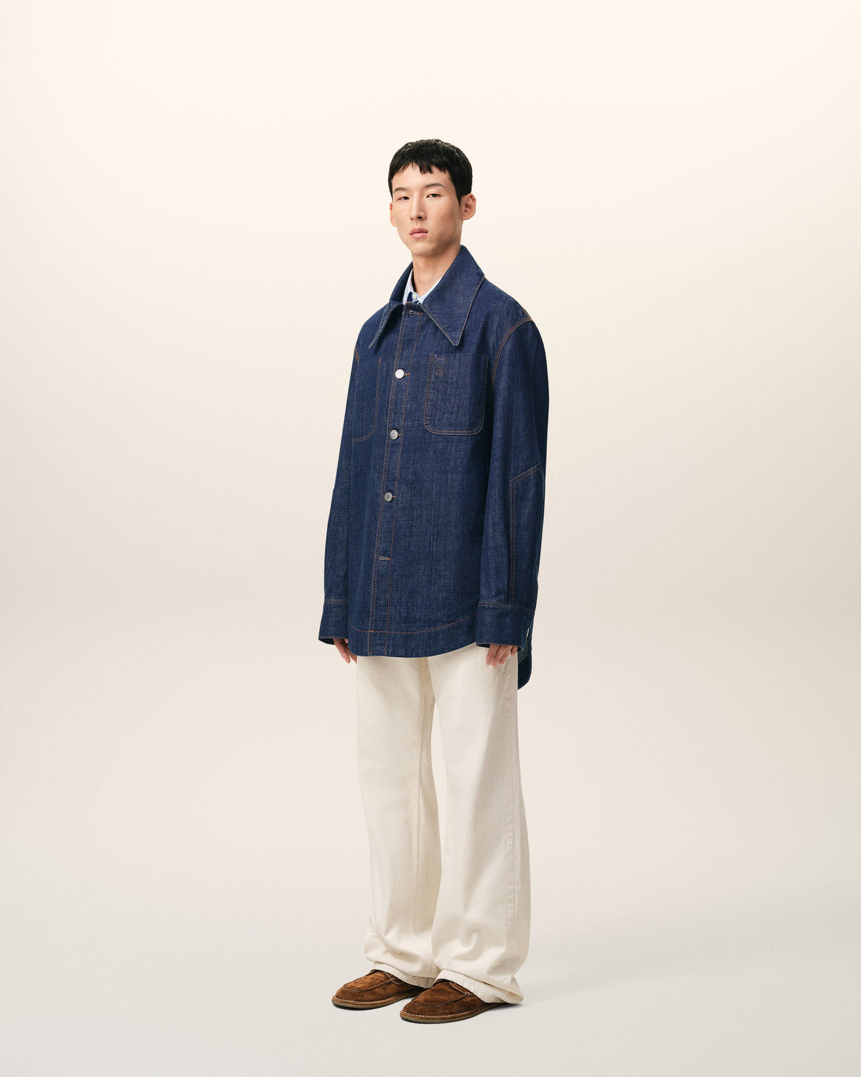 Blue Cotton Worker Overshirt