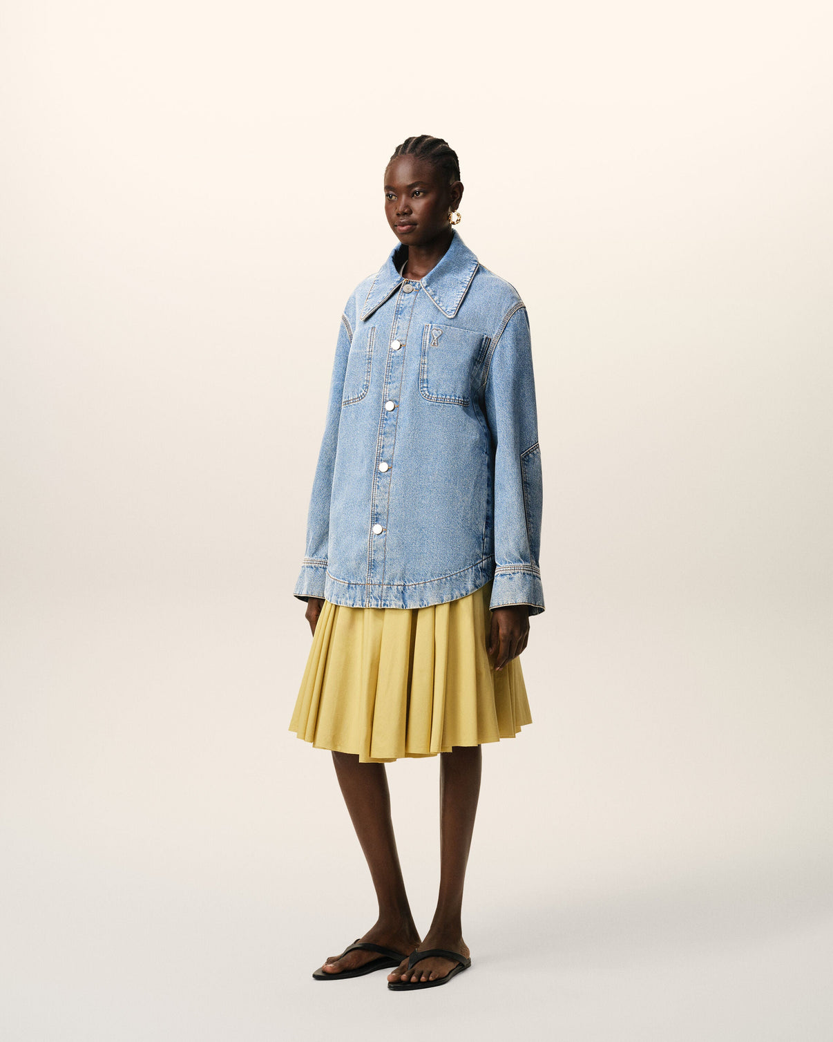 Blue Cotton Worker Overshirt