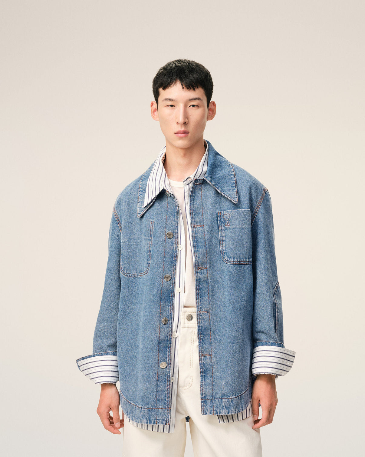 Blue Cotton Worker Overshirt