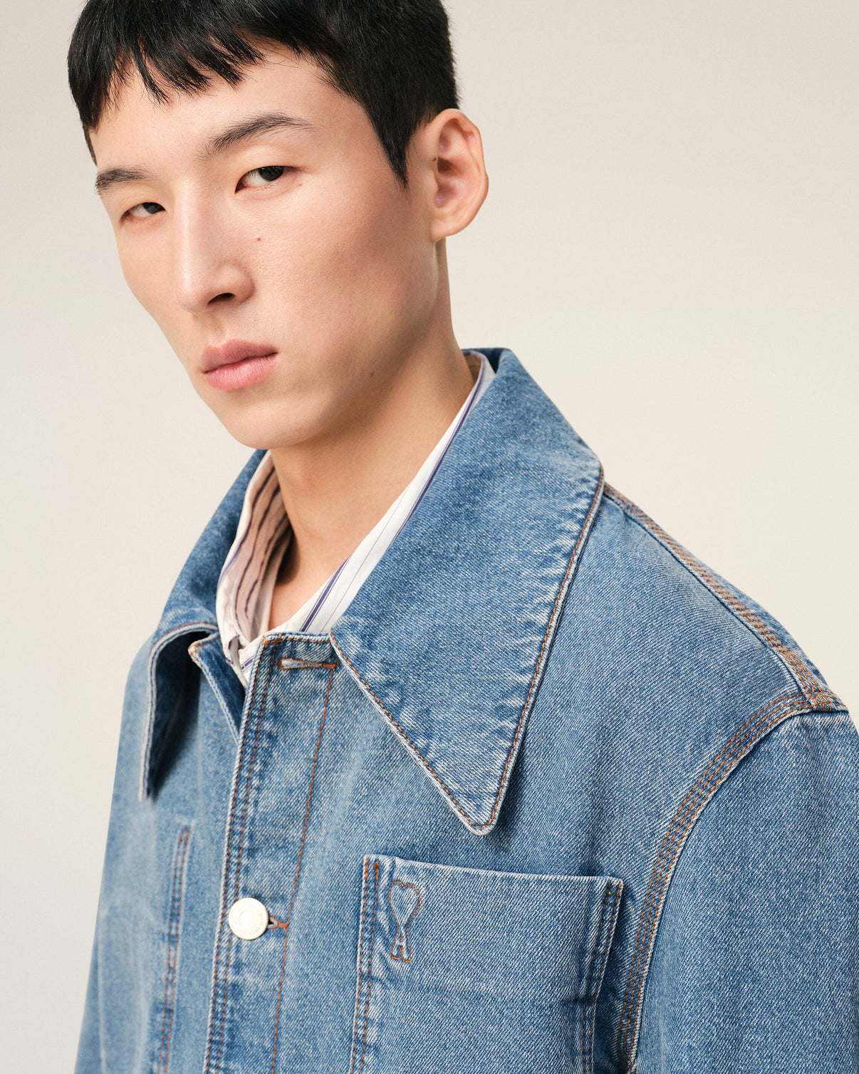 Blue Cotton Worker Overshirt