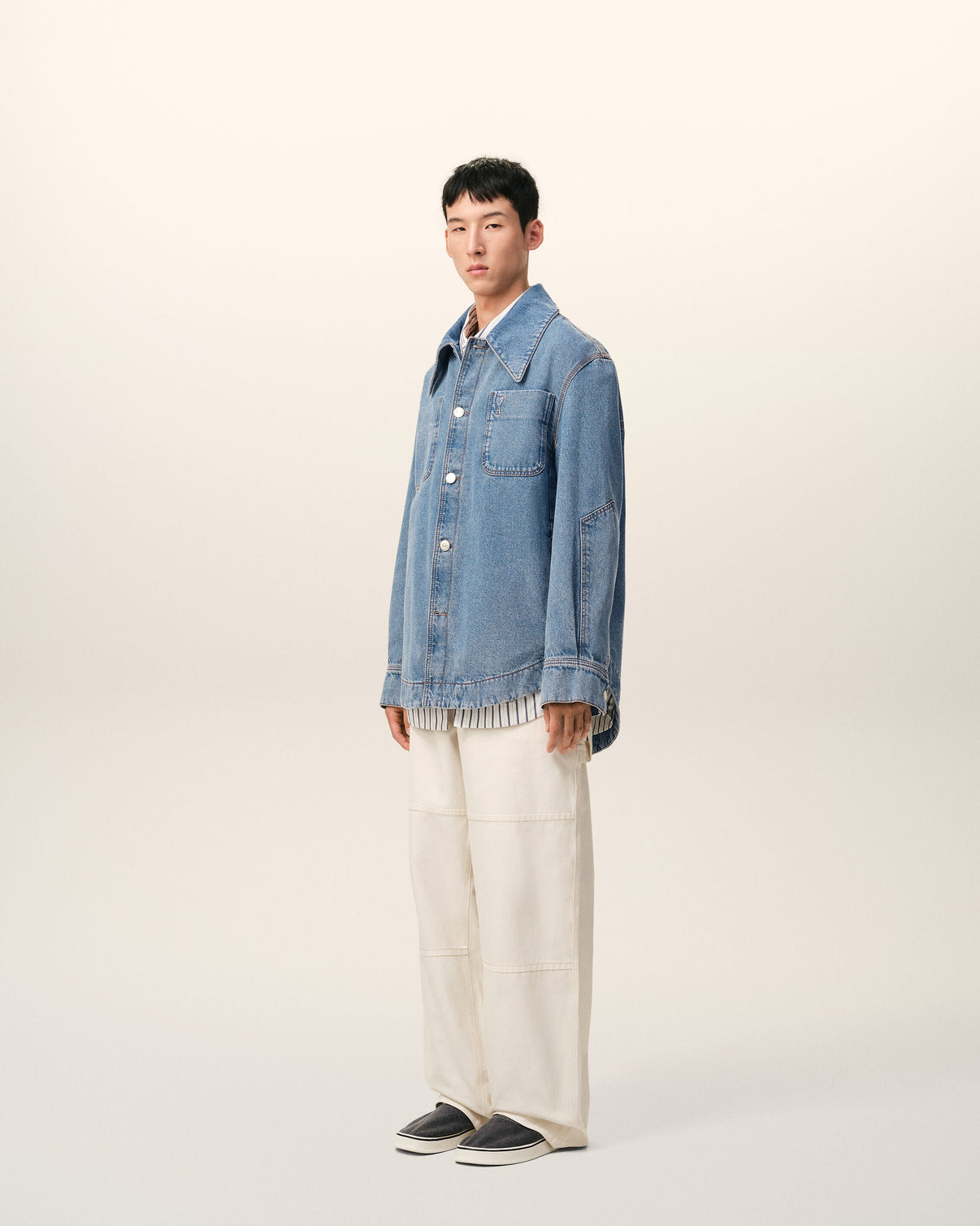 Blue Cotton Worker Overshirt