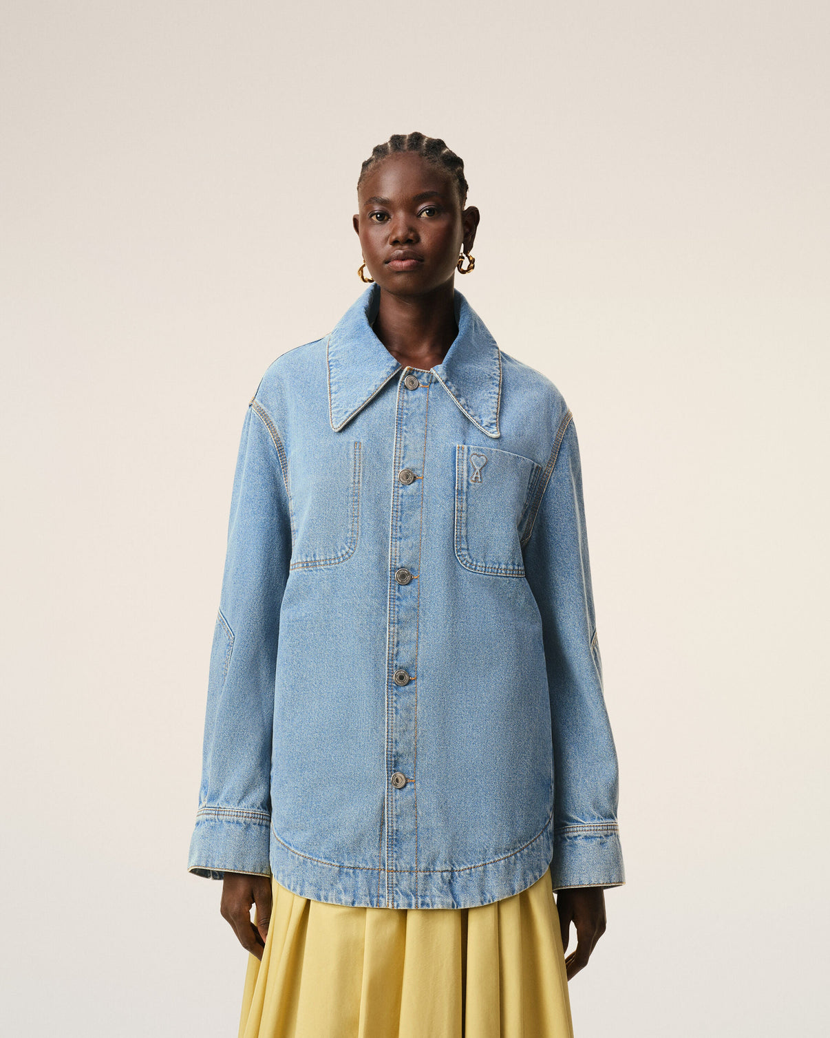 Blue Cotton Worker Overshirt
