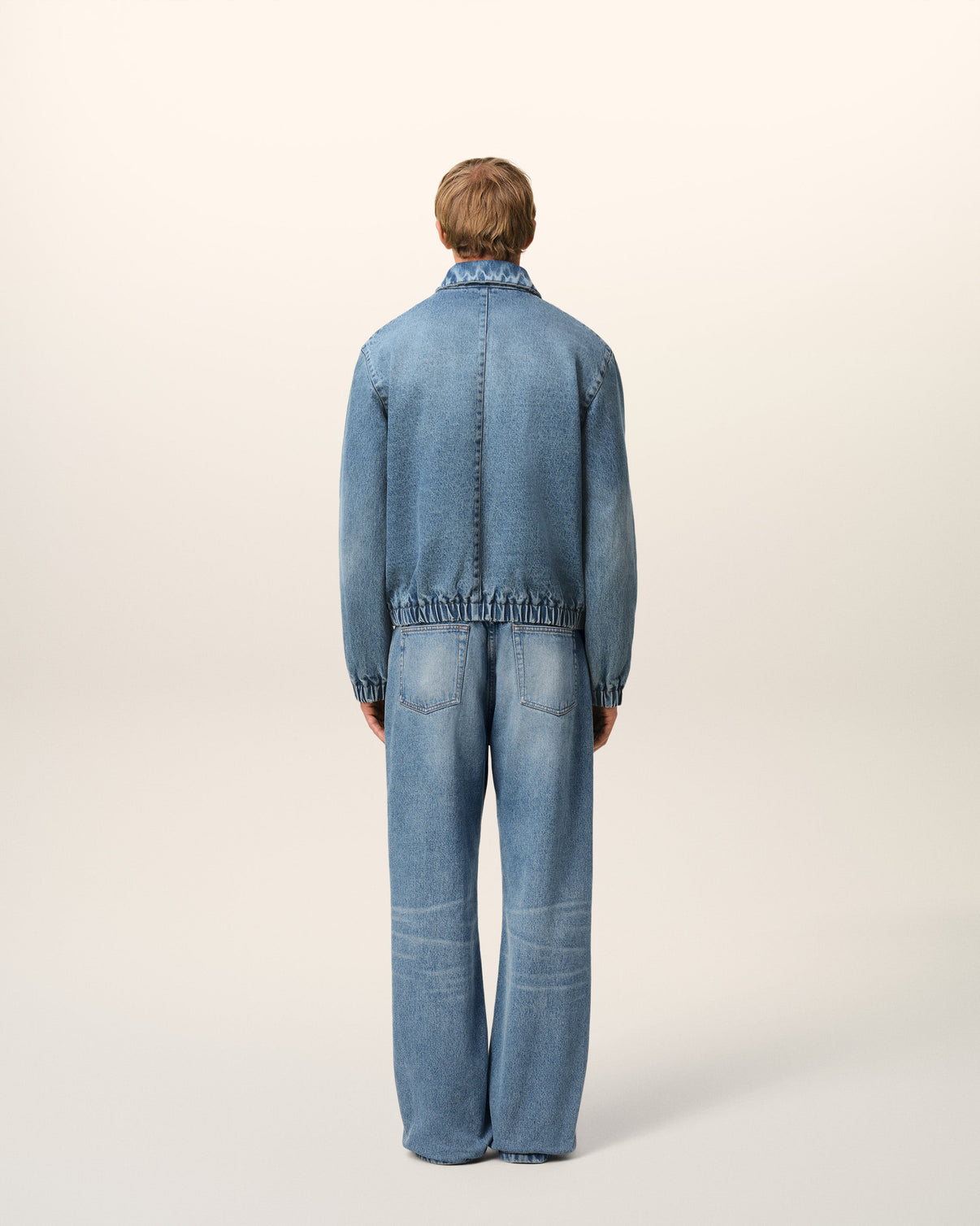 Blue Cotton Zipped Jacket
