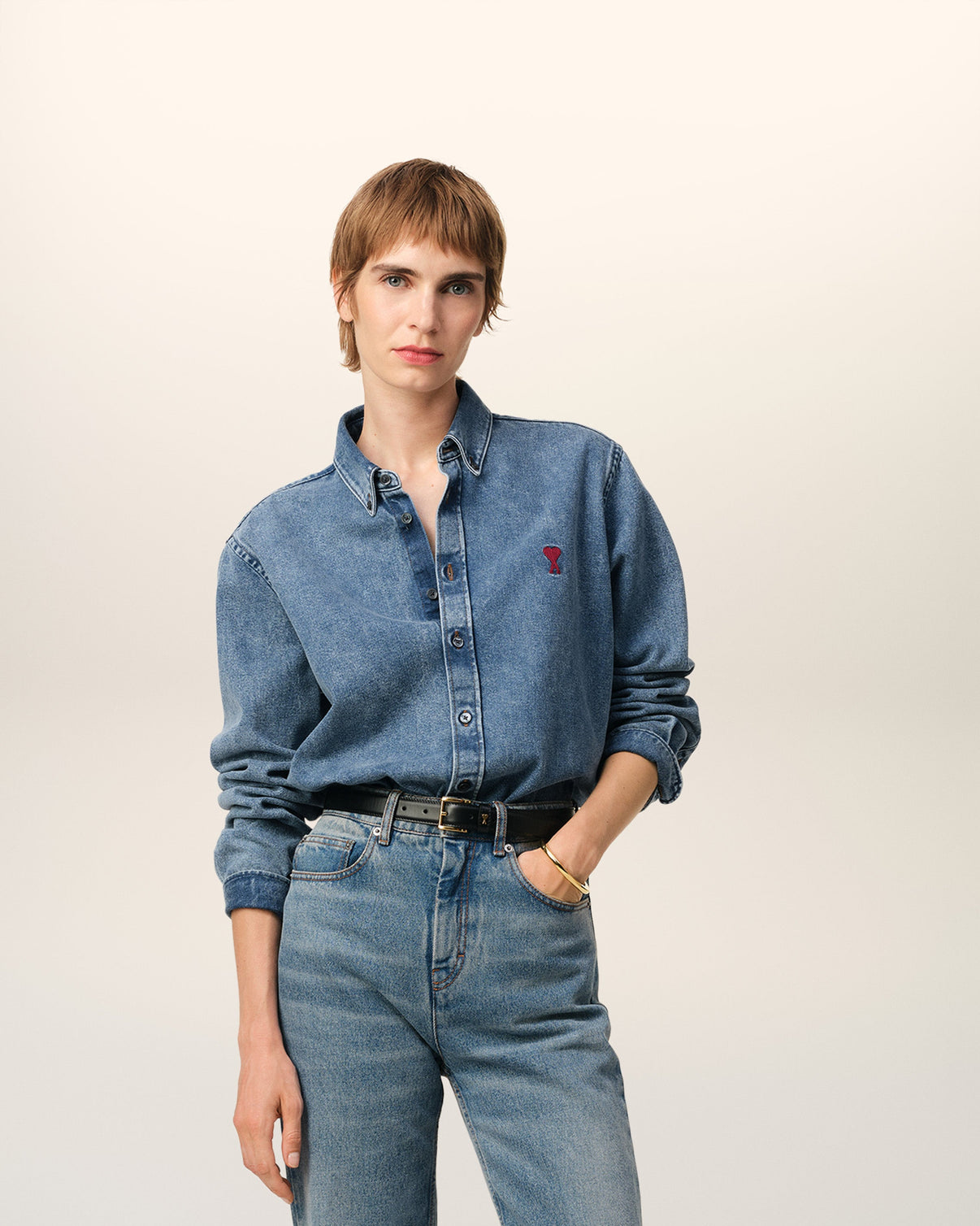 Blue Denim Button-Down Shirt
