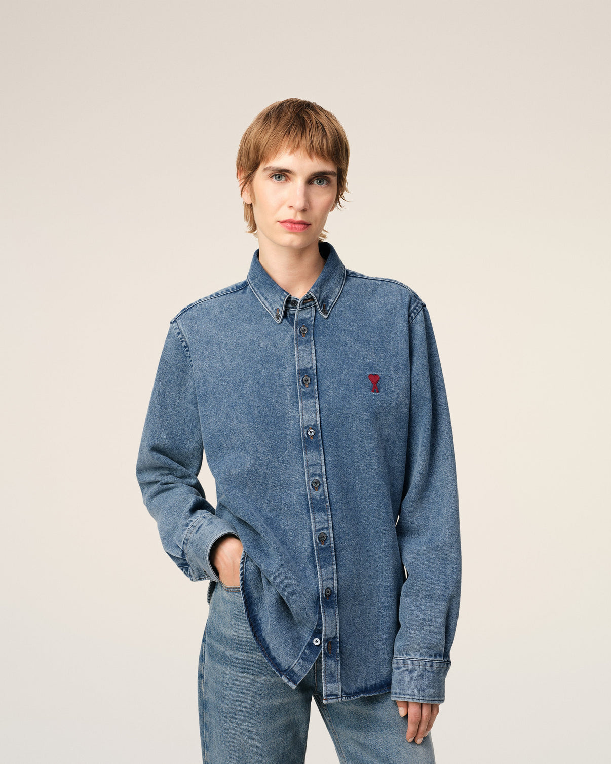 Blue Denim Button-Down Shirt