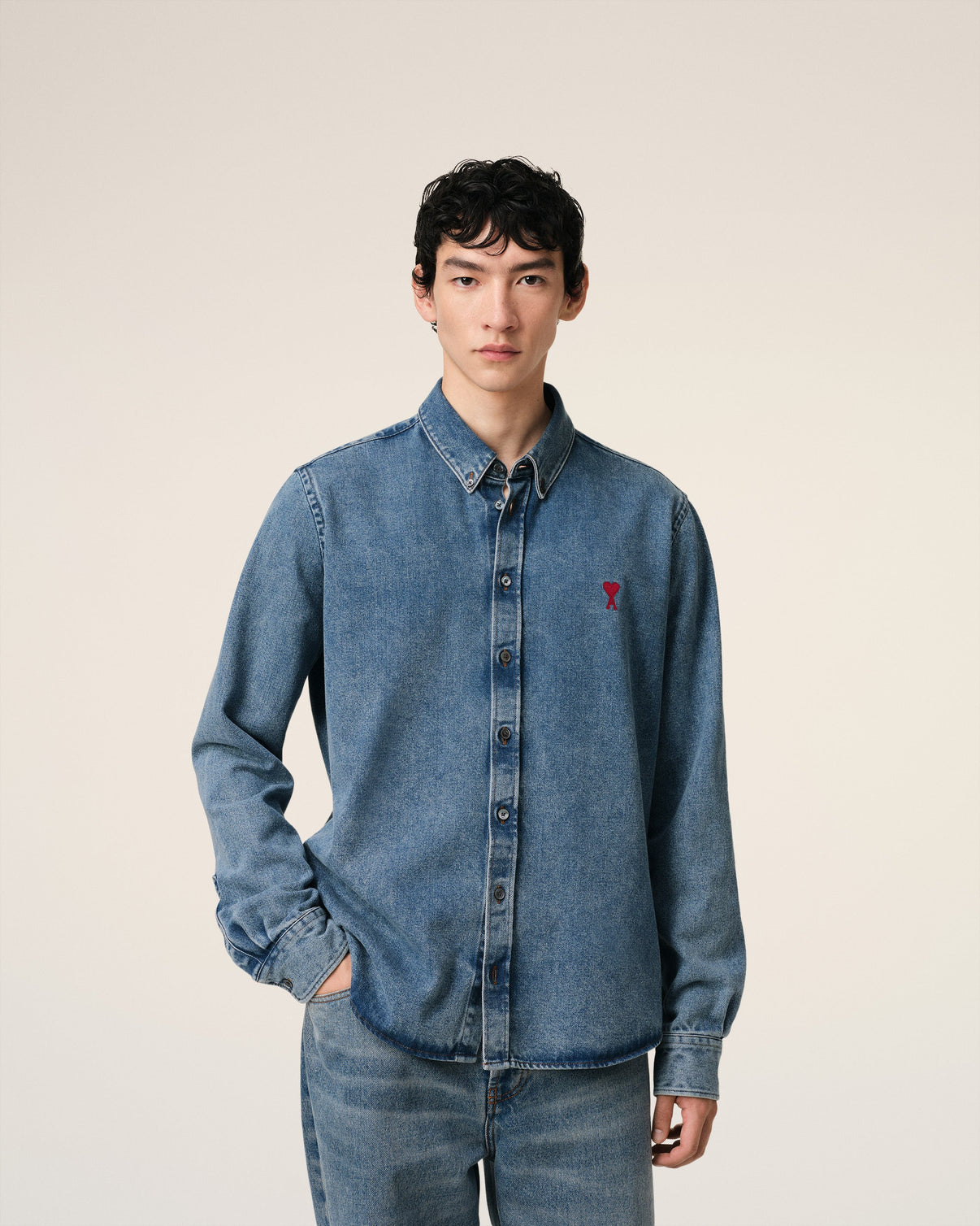 Blue Denim Button-Down Shirt