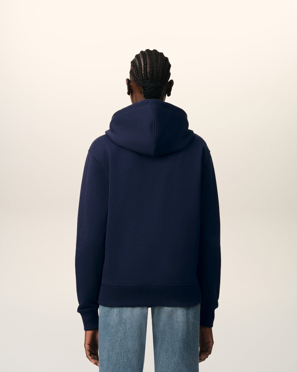 Blue Organic Cotton Zipped Hoodie