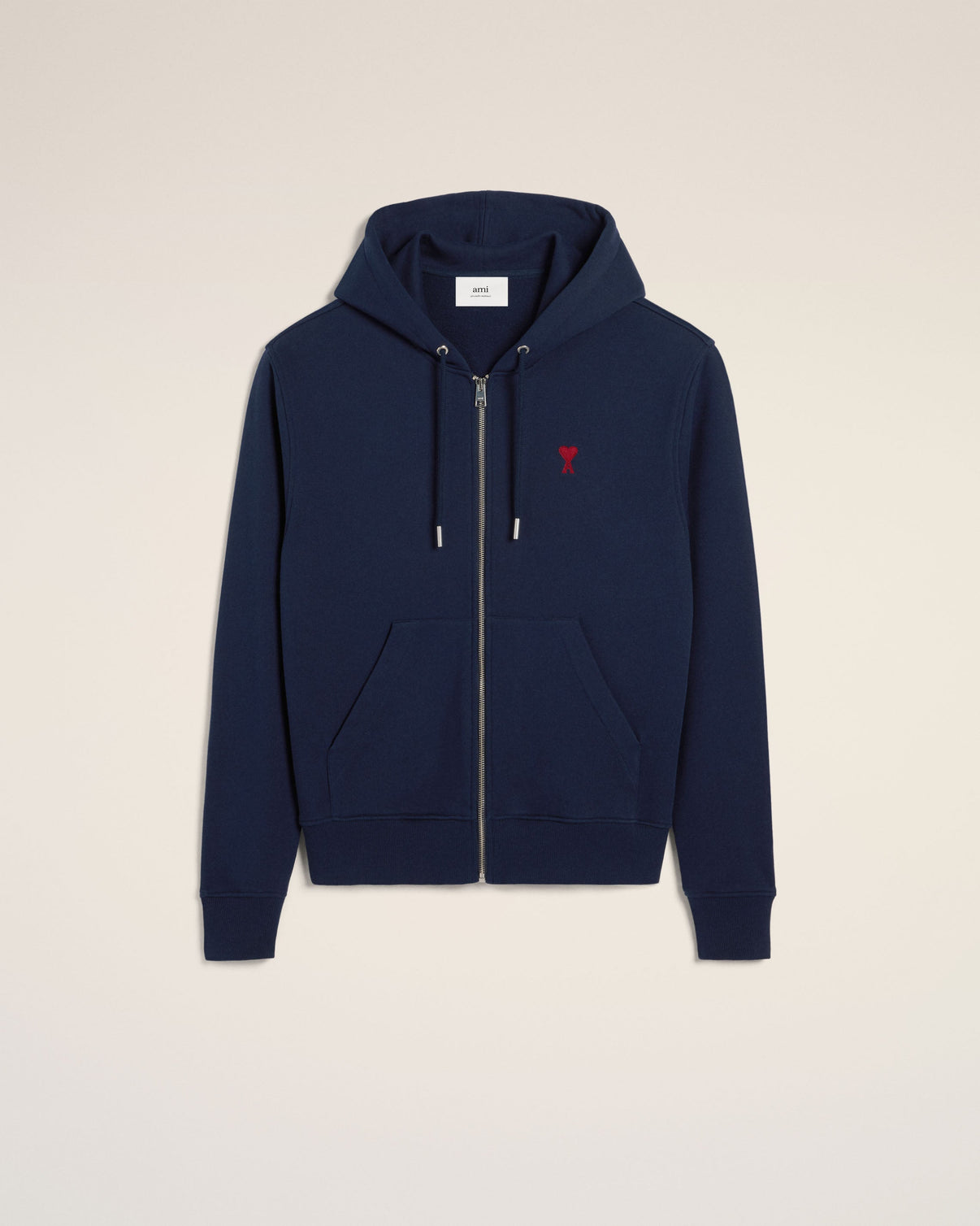 Blue Organic Cotton Zipped Hoodie