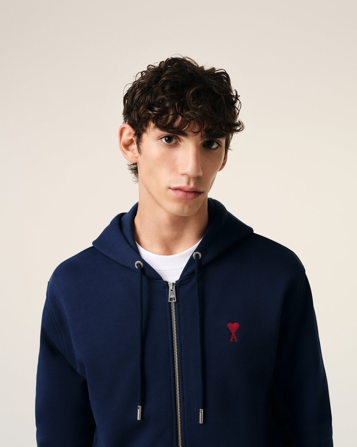 Blue Organic Cotton Zipped Hoodie