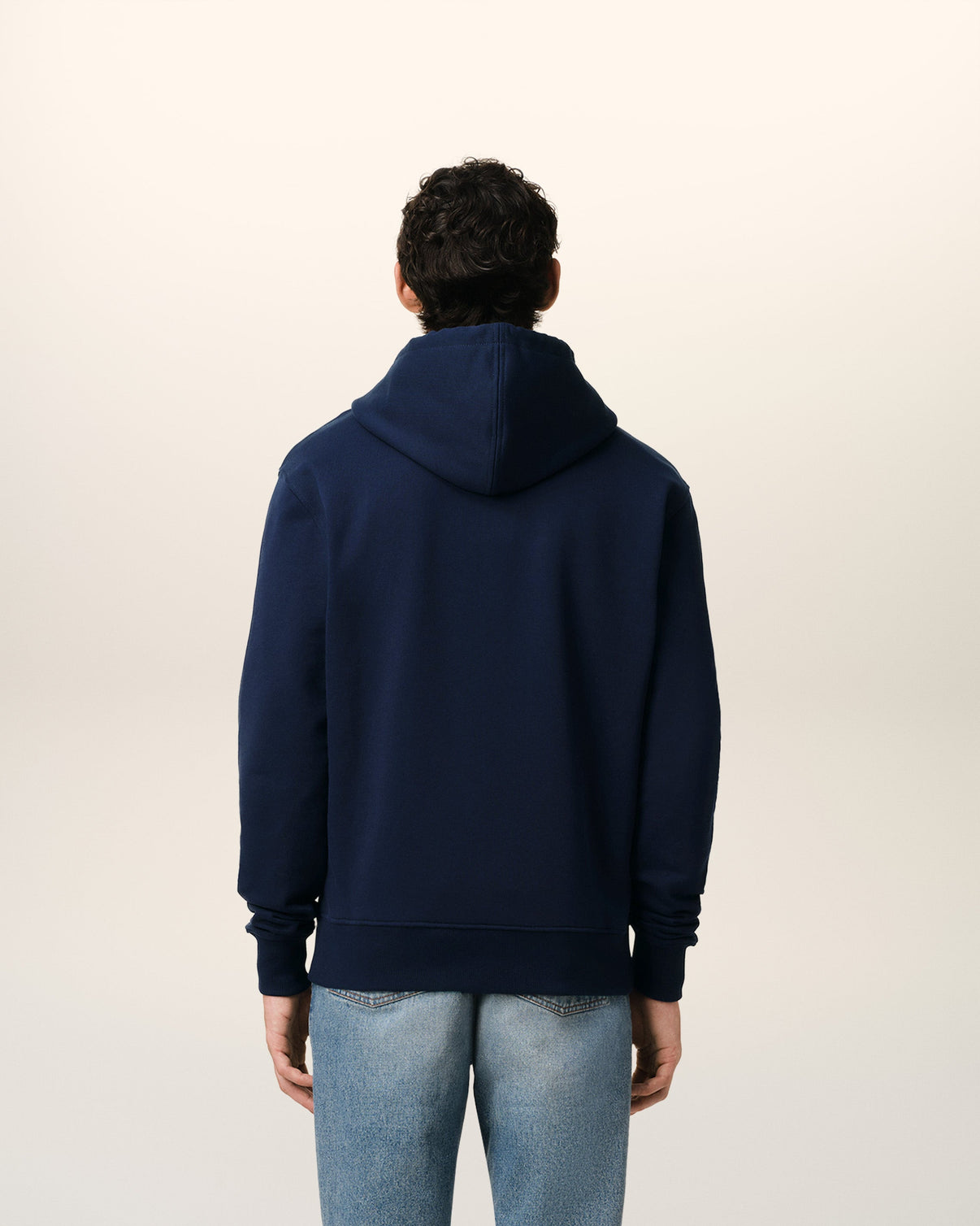 Blue Organic Cotton Zipped Hoodie