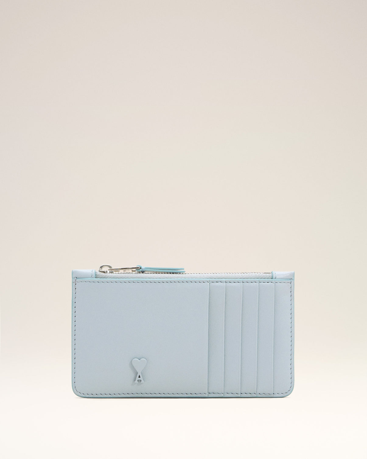 Blue Smooth Leather Zipped Card Holder