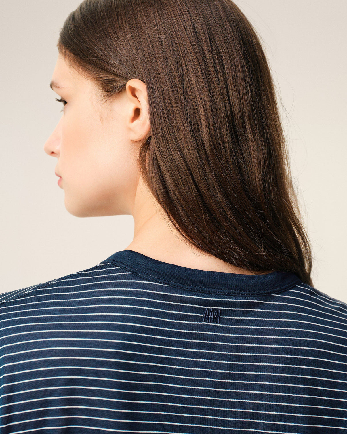 Blue Striped Cotton T-shirt