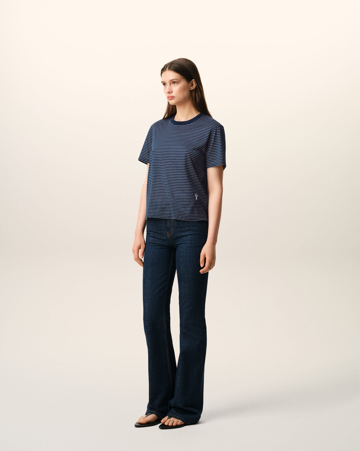 Blue Striped Cotton T-shirt