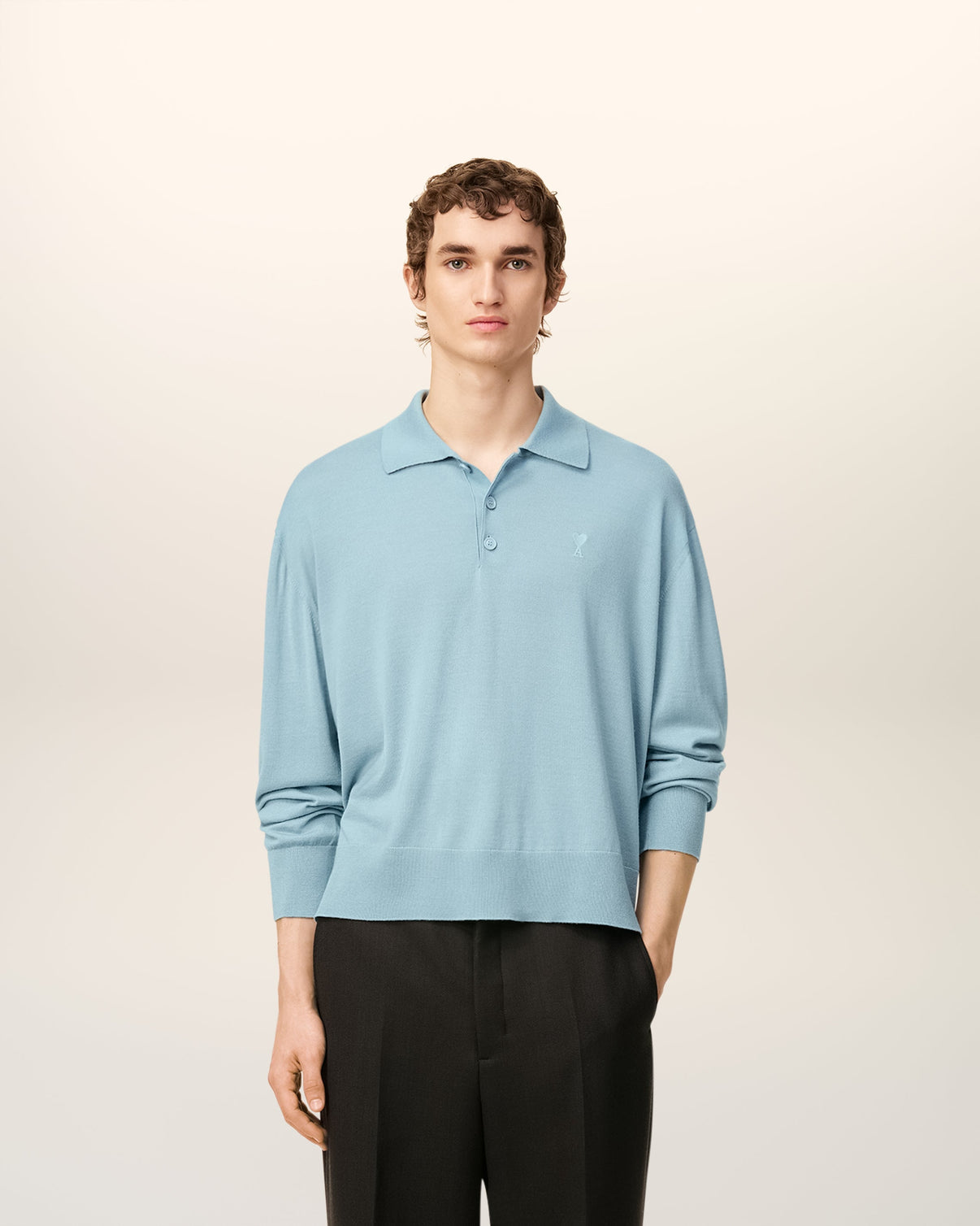 Blue Wool Polo