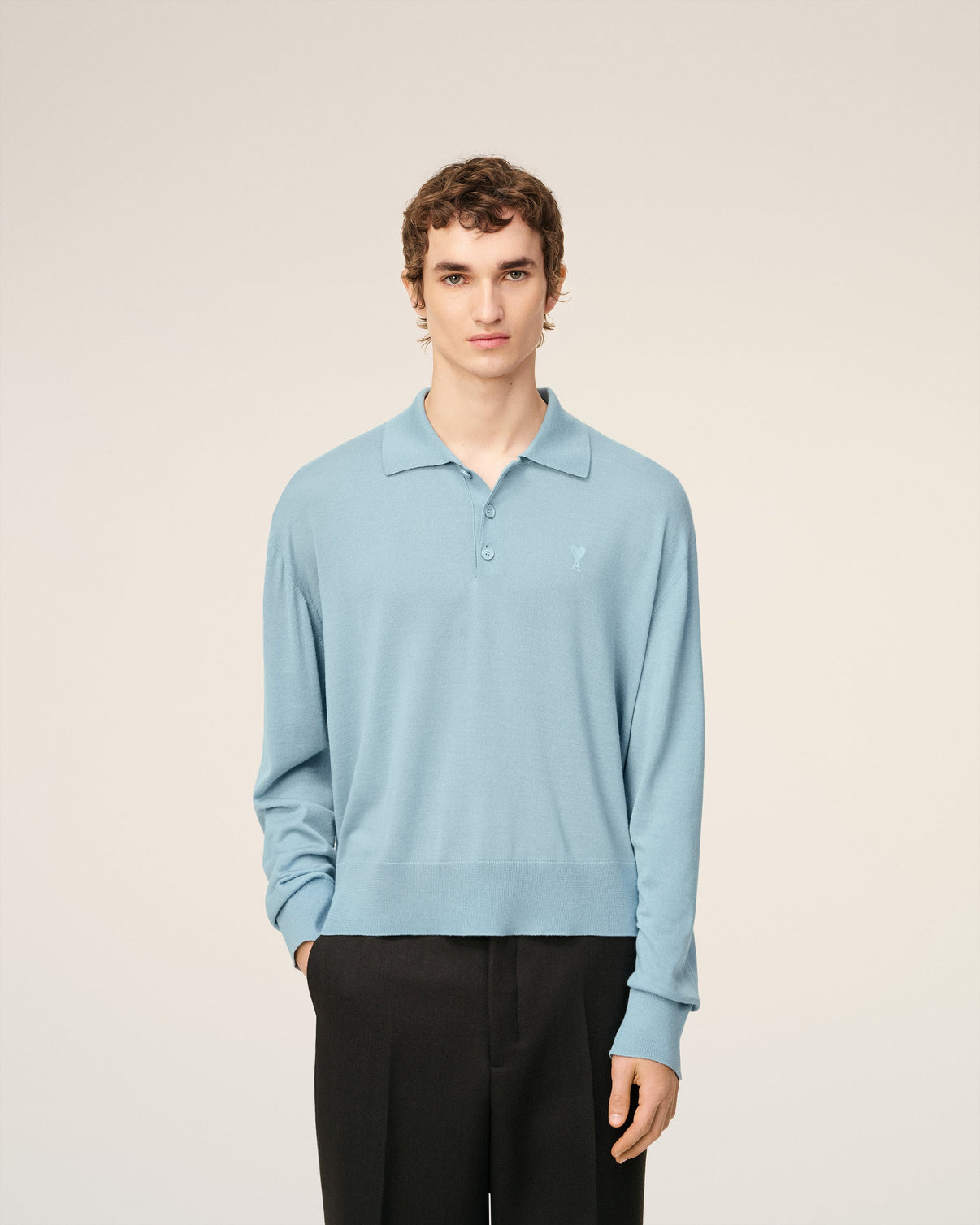 Blue Wool Polo