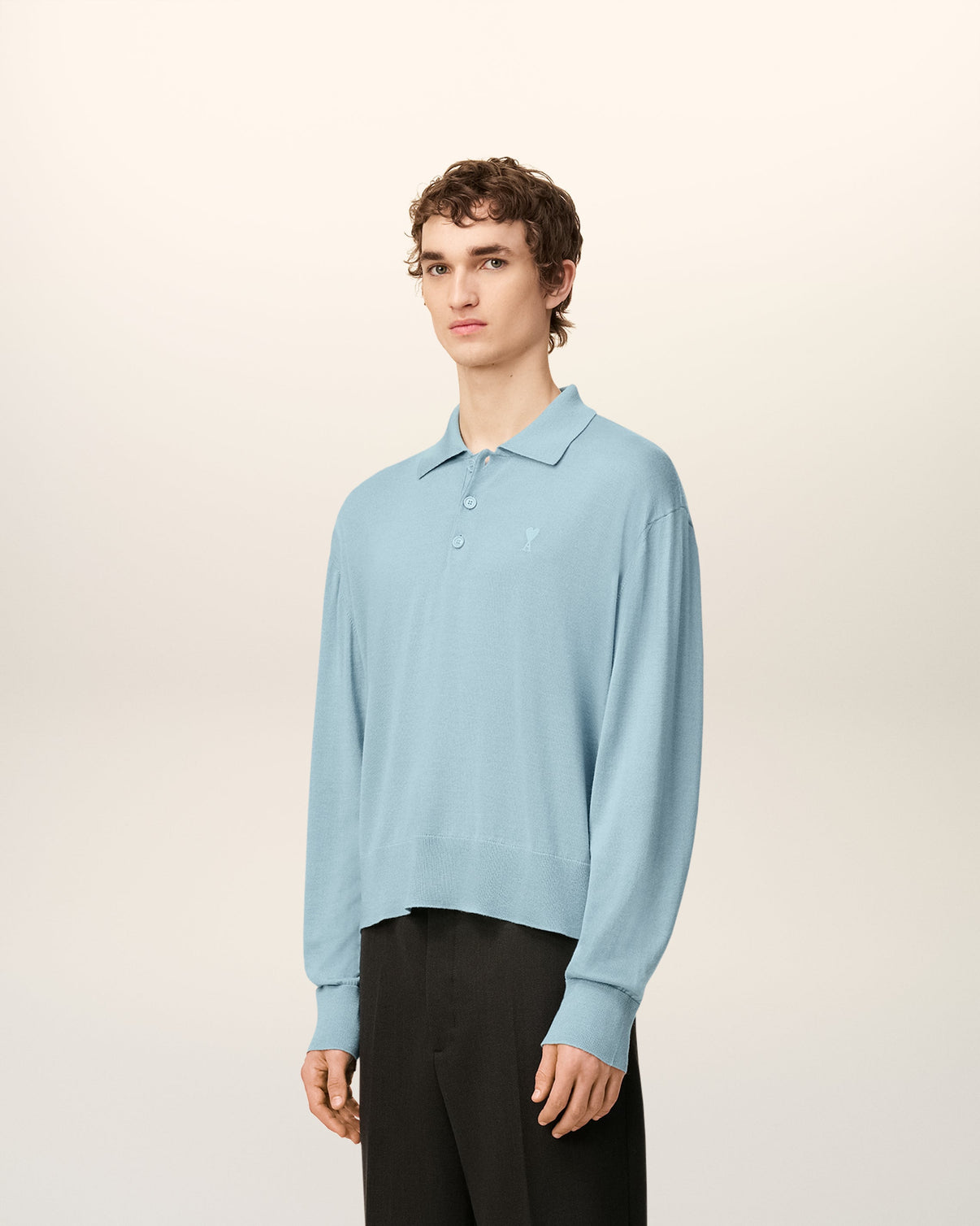 Blue Wool Polo