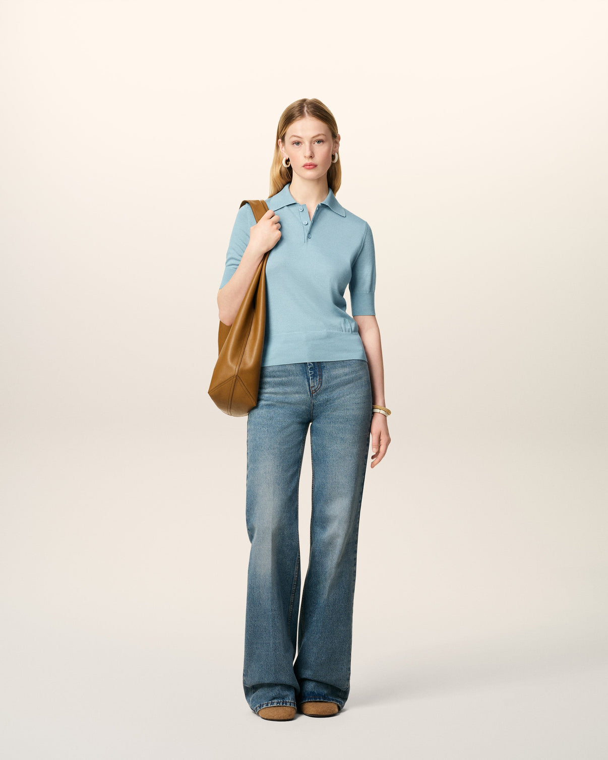 Blue Wool Polo
