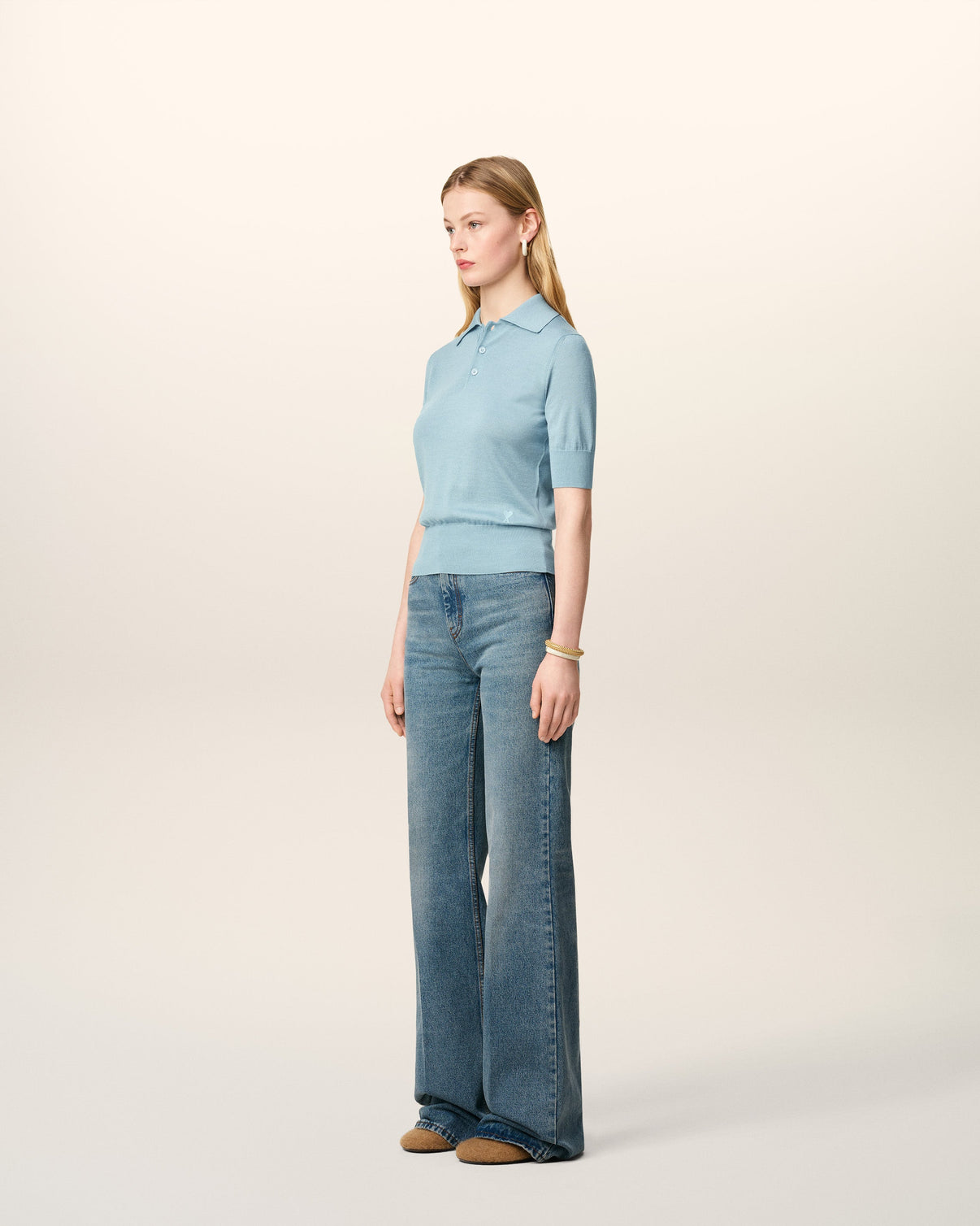 Blue Wool Polo