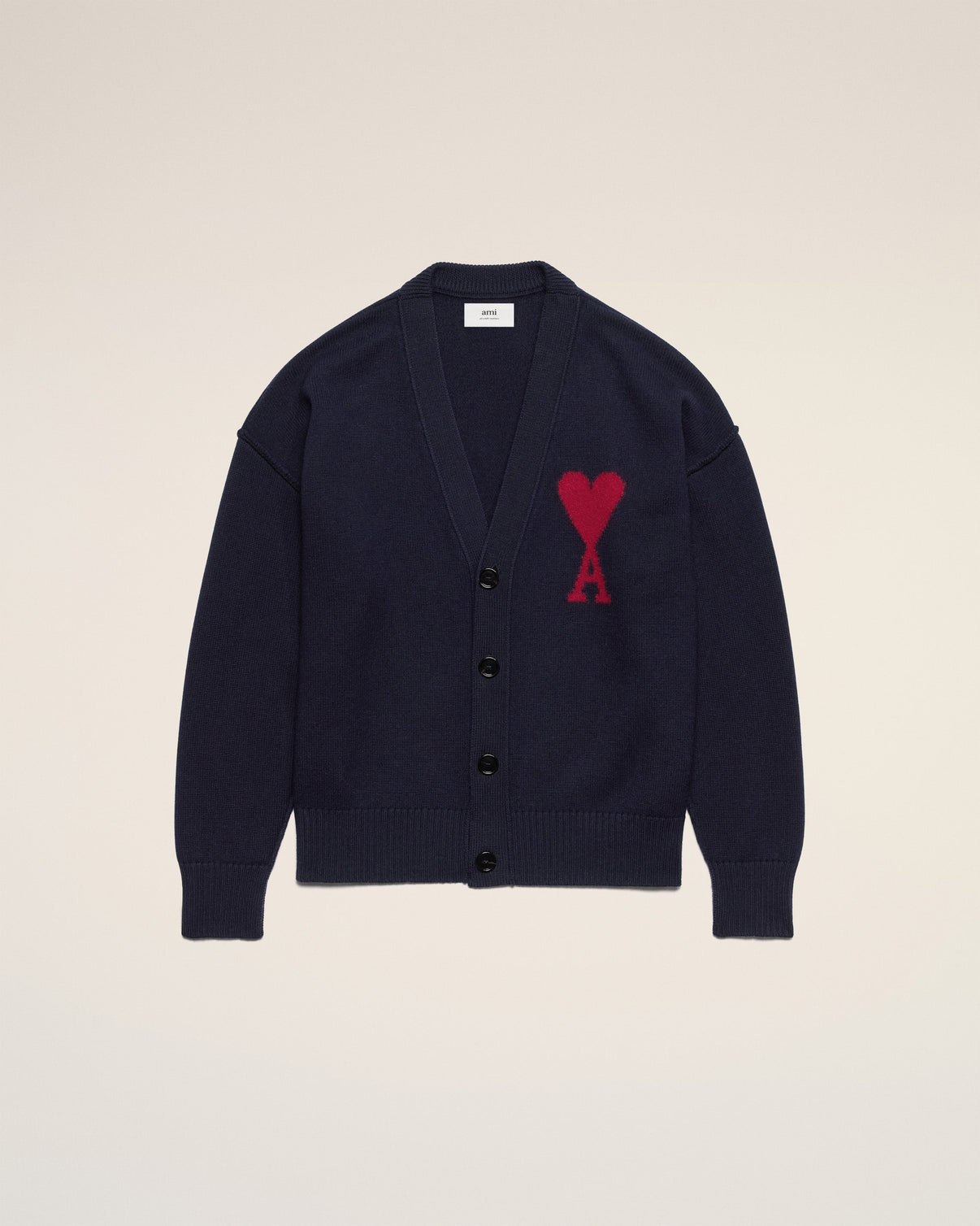 Blue Wool Red Cardigan