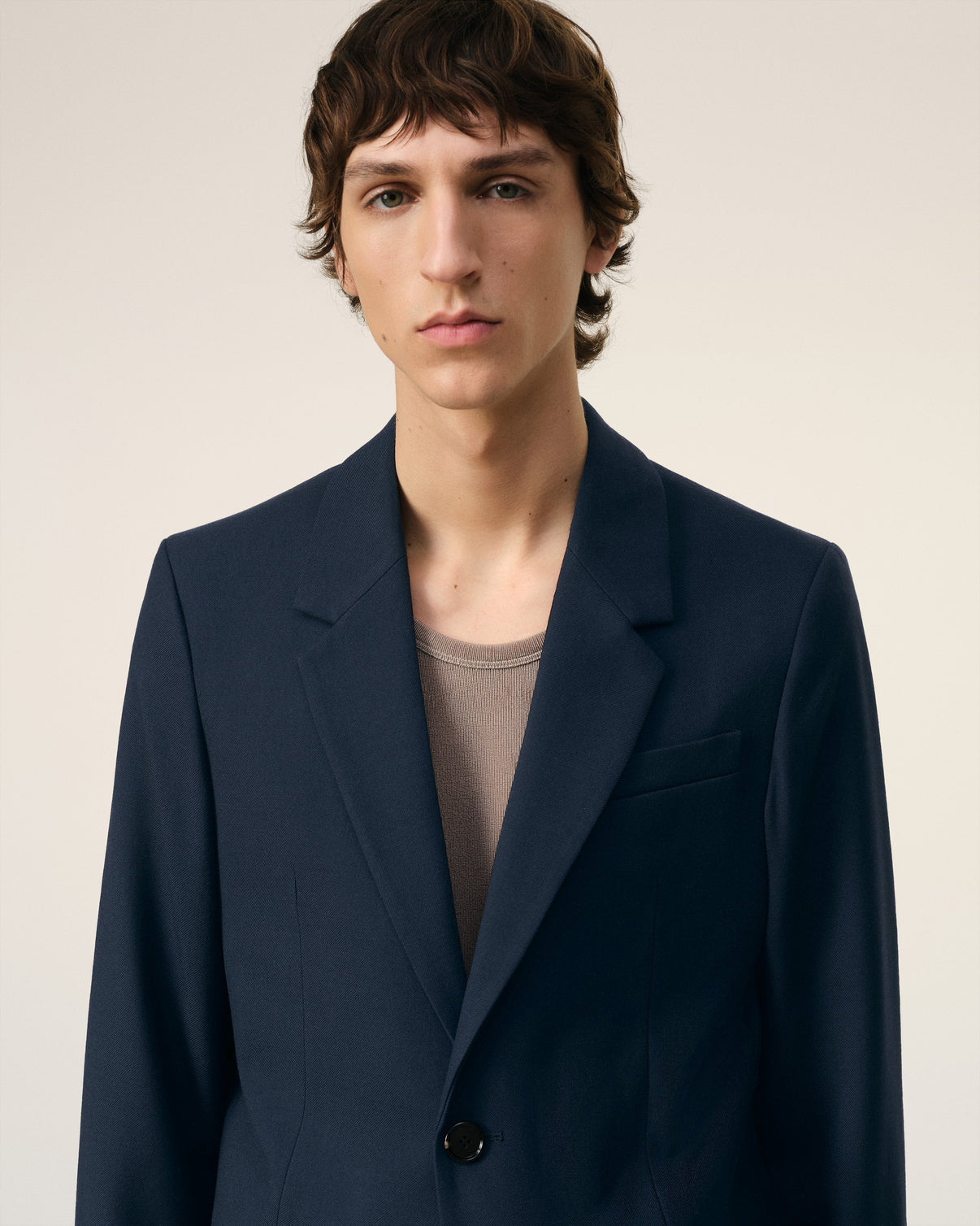 Blue Wool Two Button Jacket