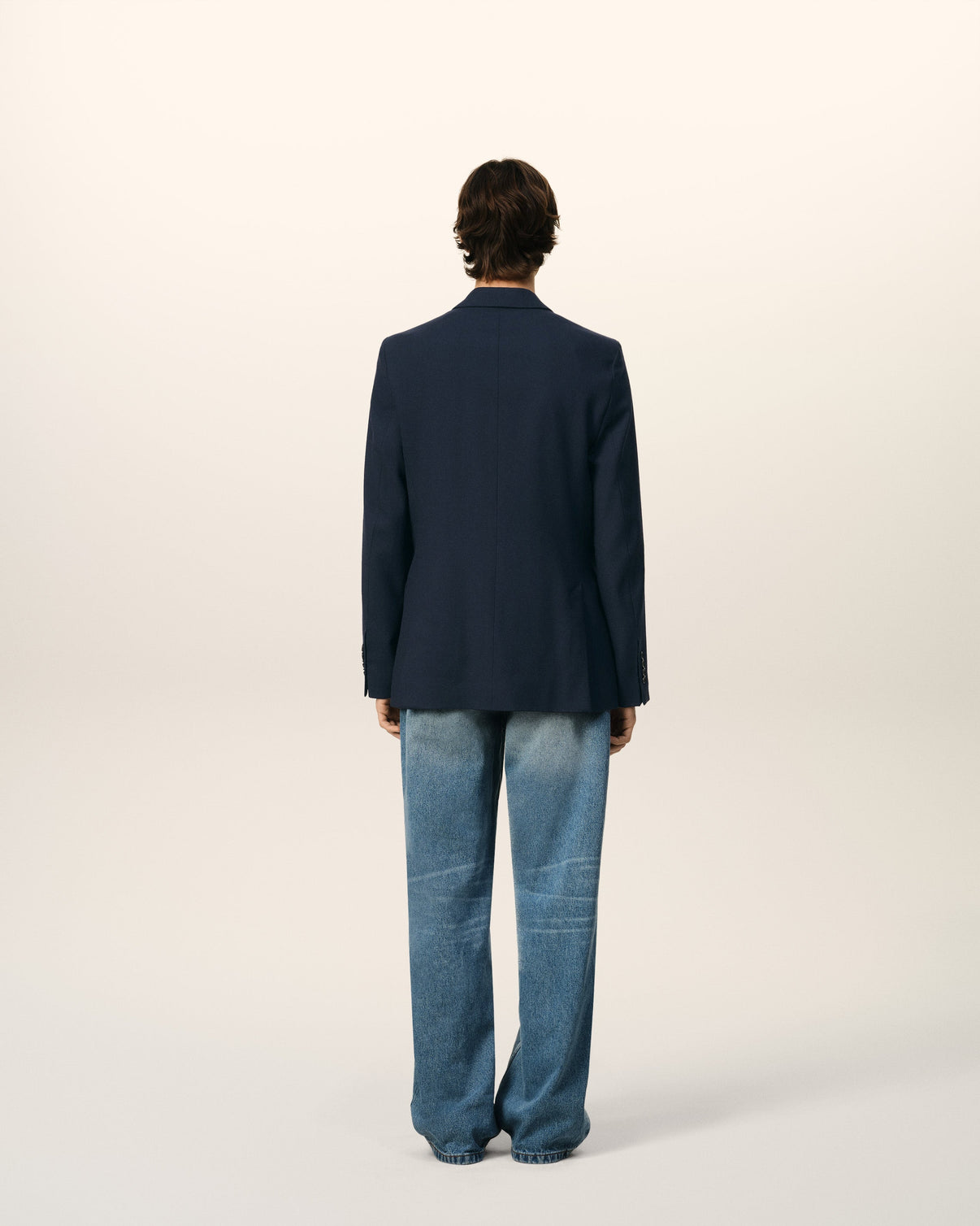 Blue Wool Two Button Jacket