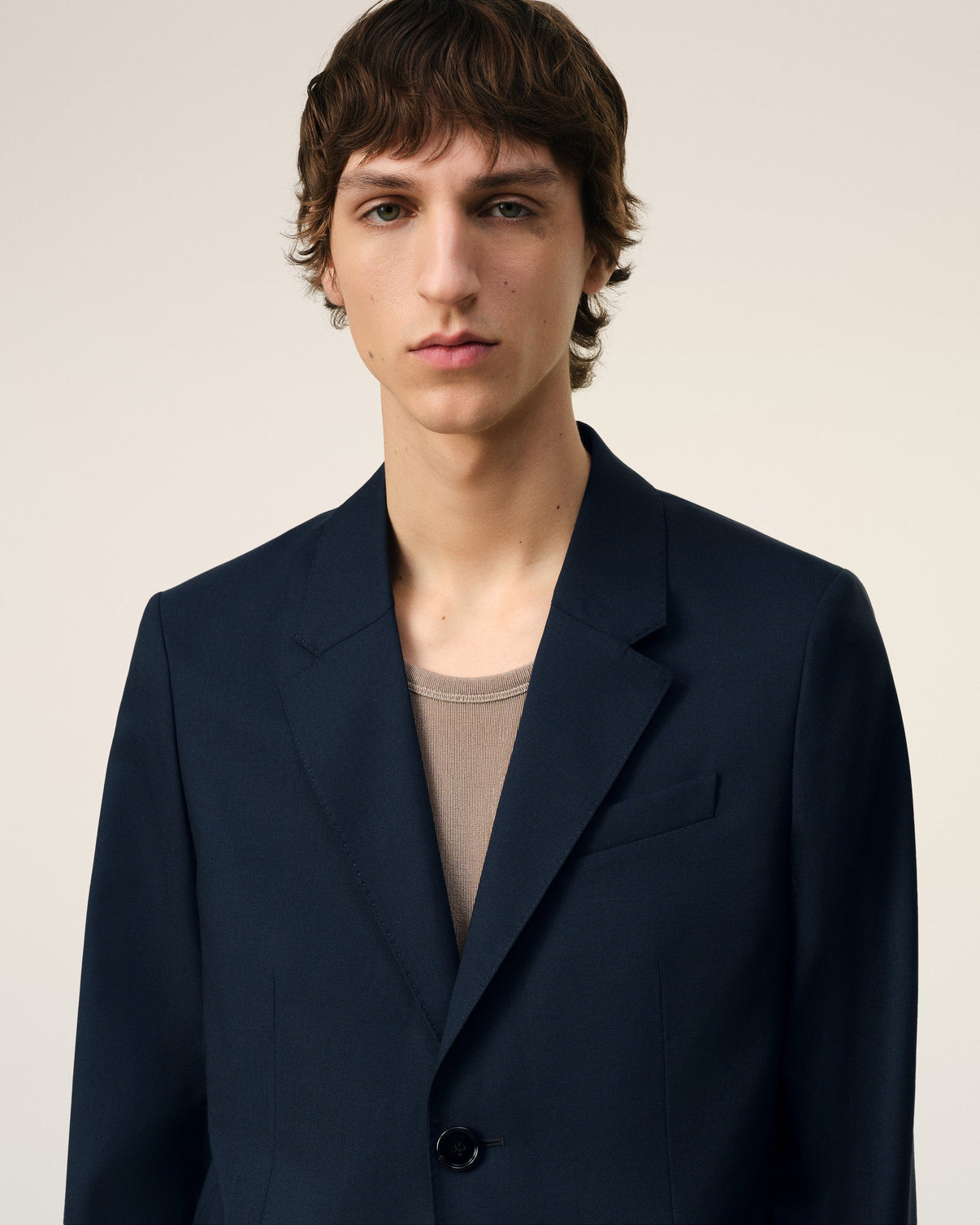Blue Wool Two Button Jacket