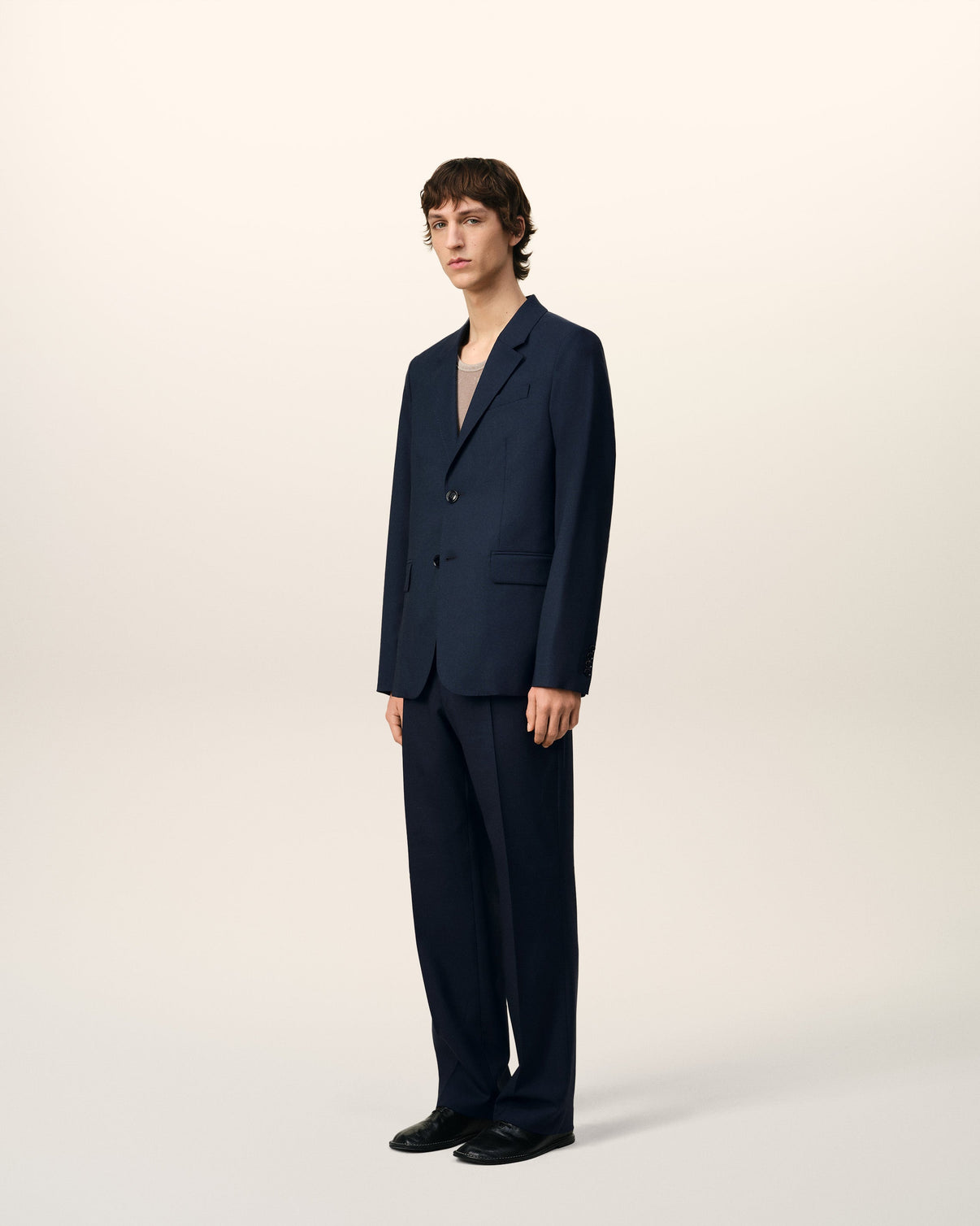 Blue Wool Two Button Jacket