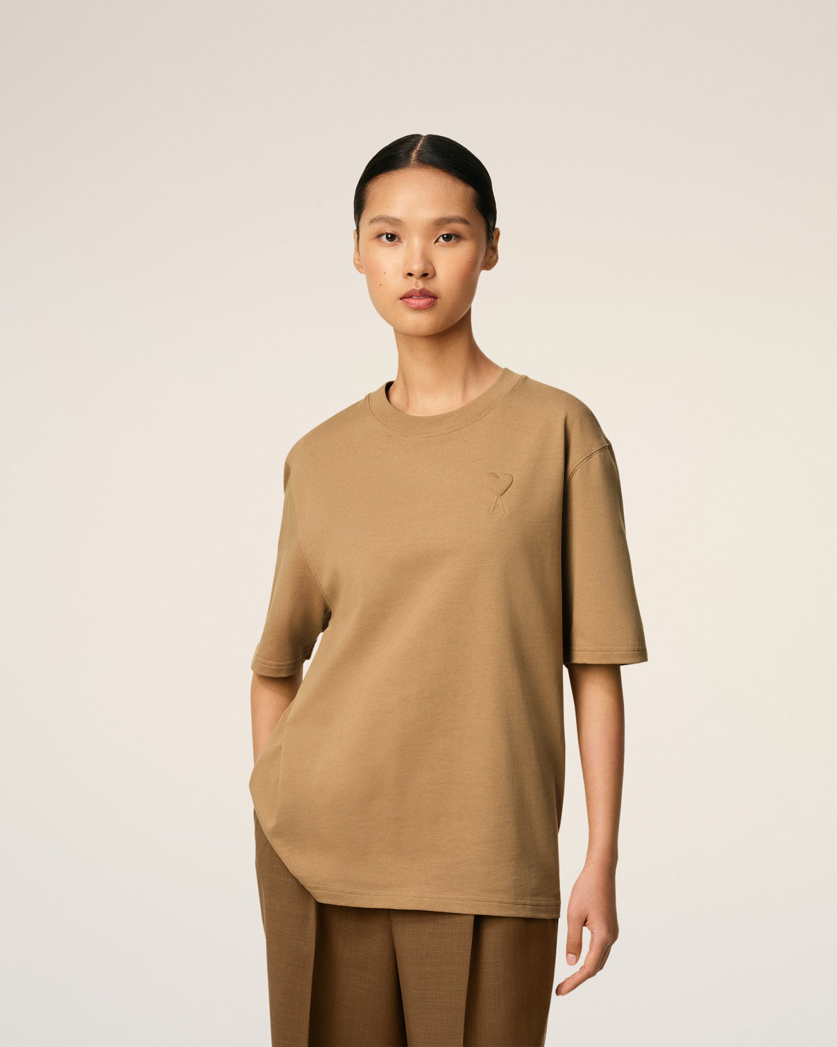 Brown Cotton Cosy Fit T-shirt