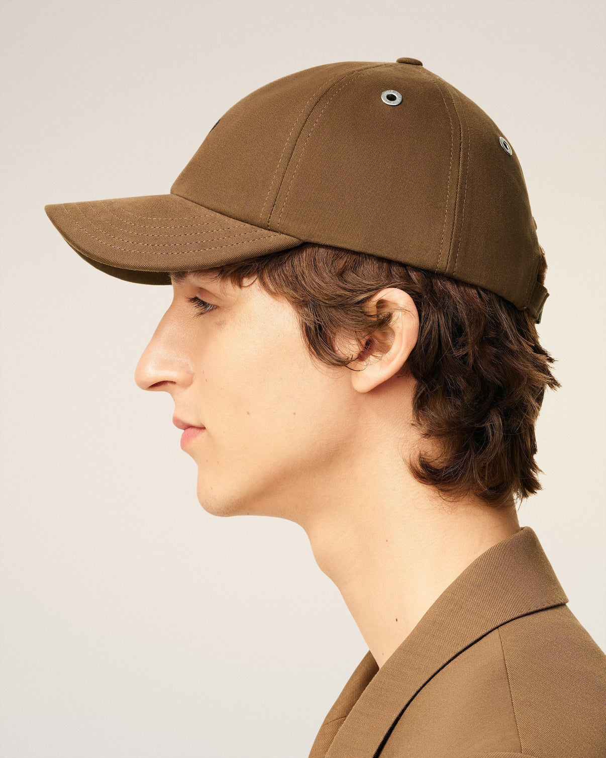 Brown Cotton Embroidery Cap
