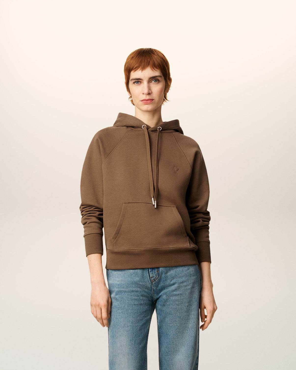Brown Cotton Hoodie