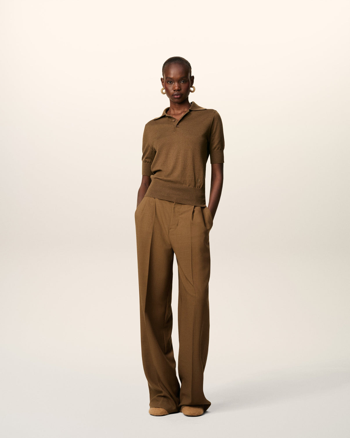 Brown Cotton Polo