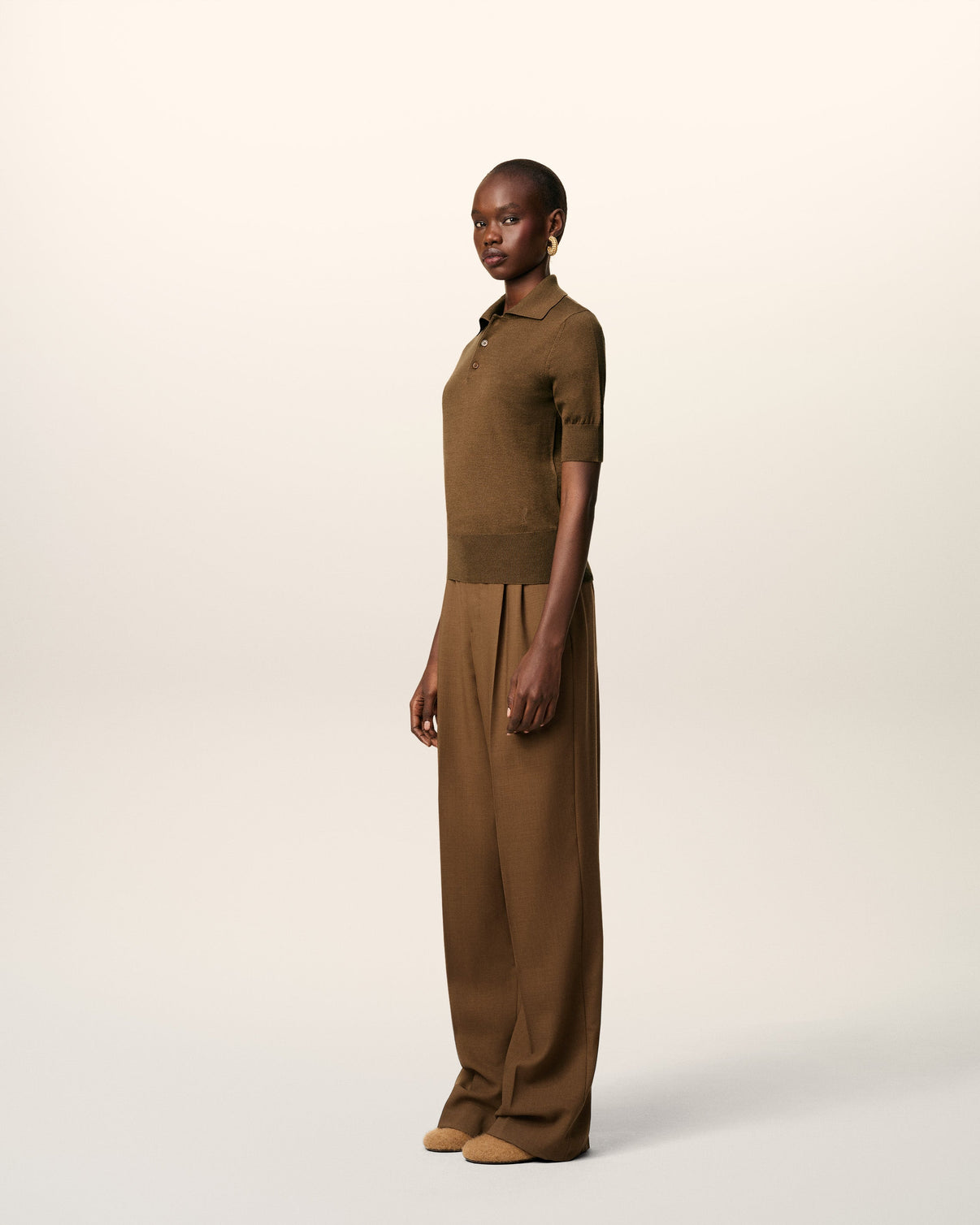 Brown Cotton Polo