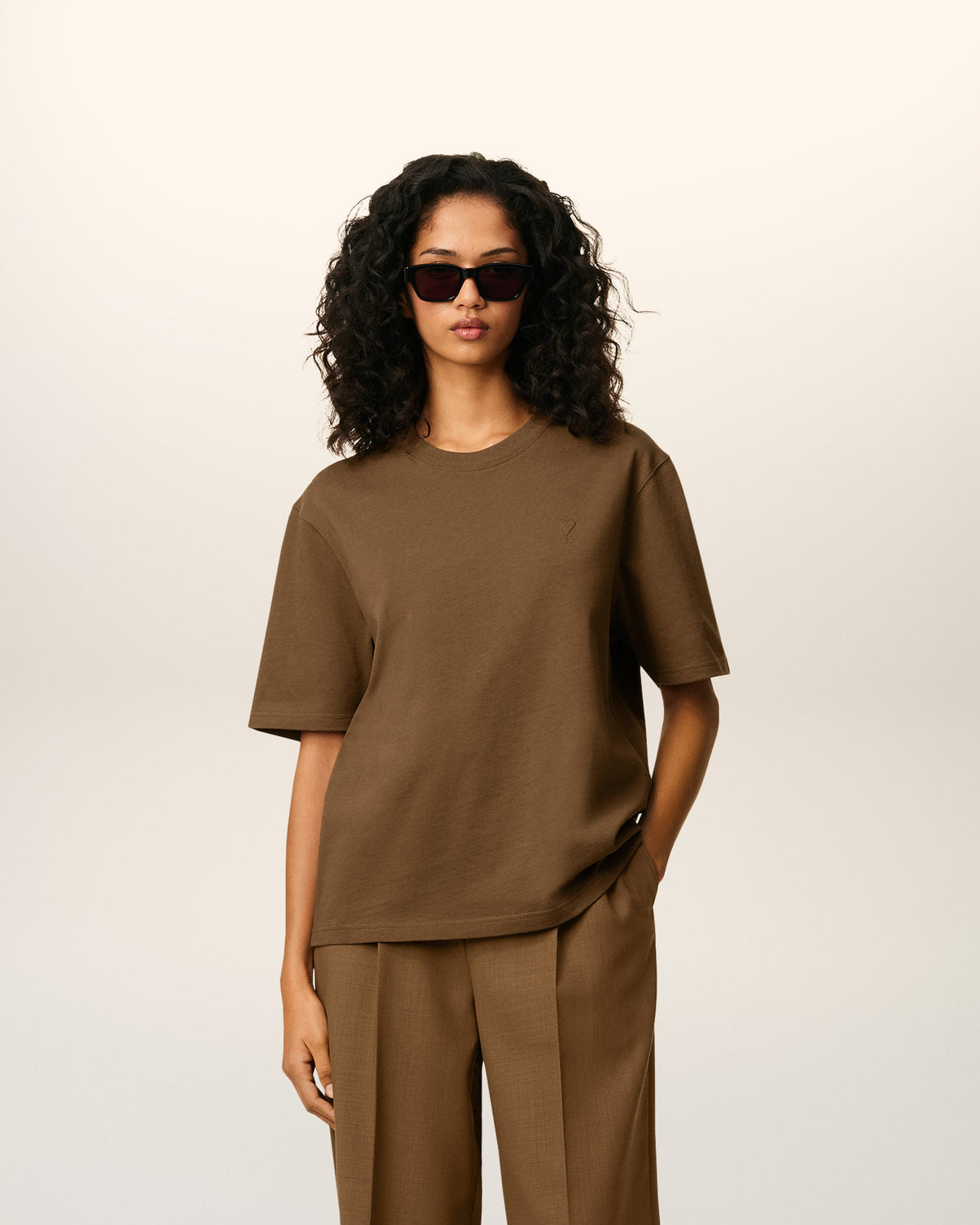 Brown Cotton T-shirt
