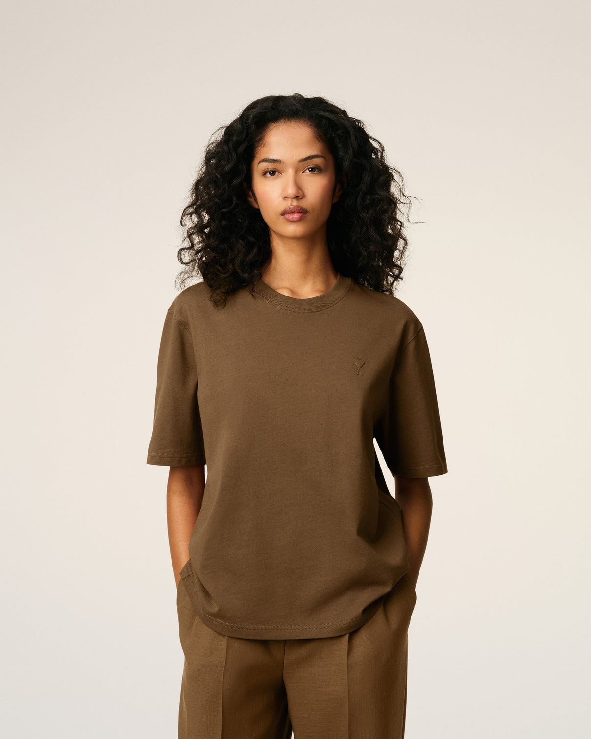 Brown Cotton T-shirt