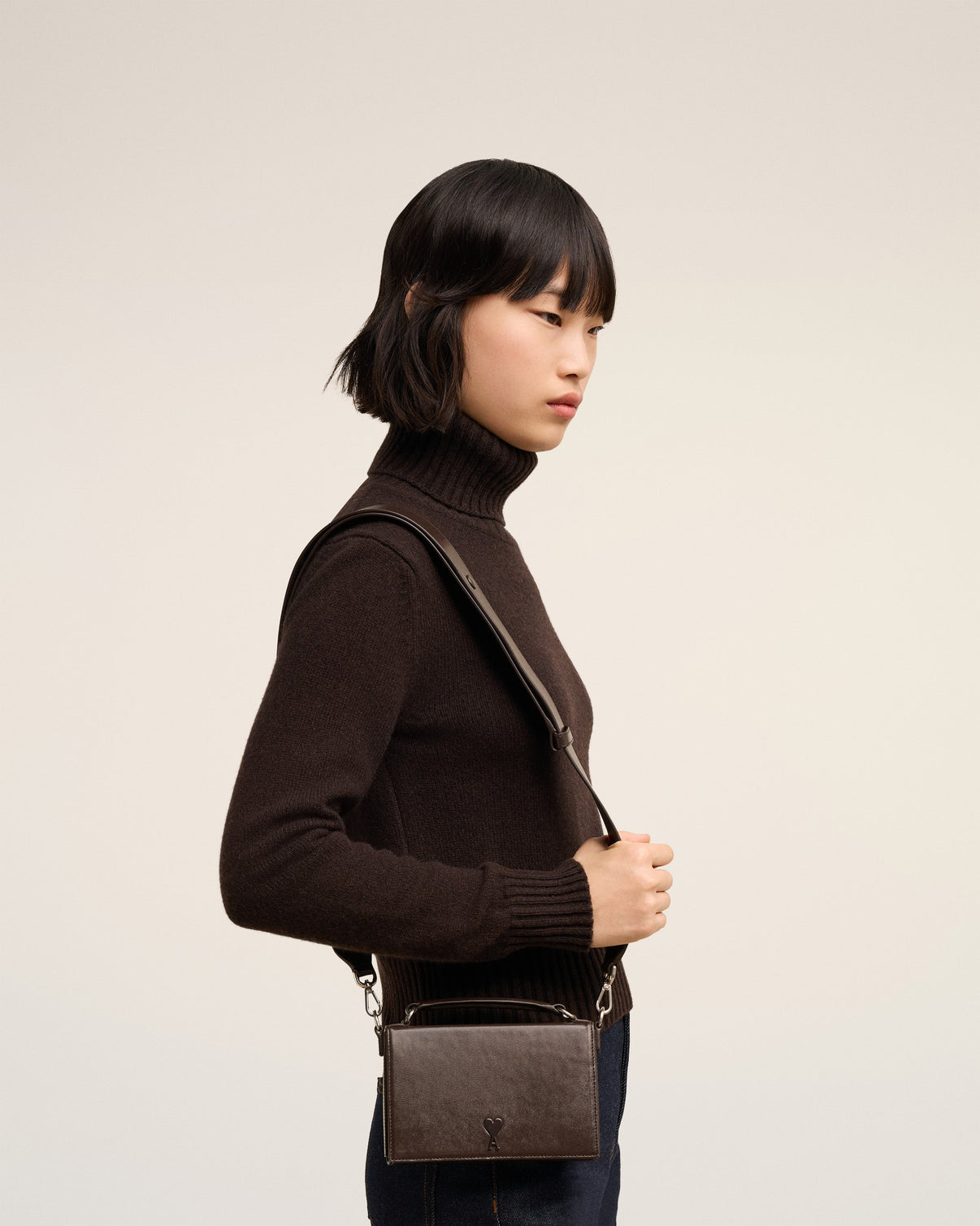 Brown Leather Lunch Box Bag