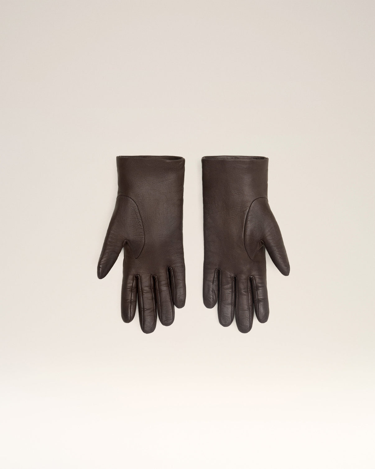 Brown Leather Strap Detail Gloves
