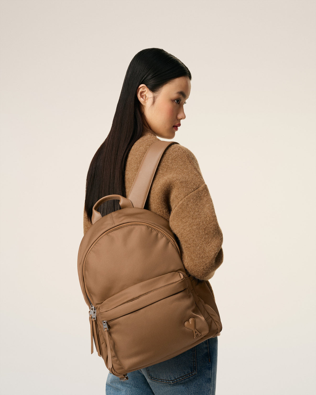 Brown Nylon Canvas Marcel Backpack