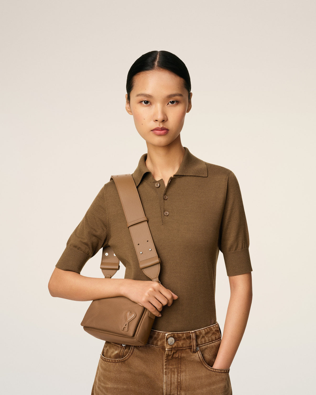 Brown Nylon Canvas Marcel Lunch Box Bag