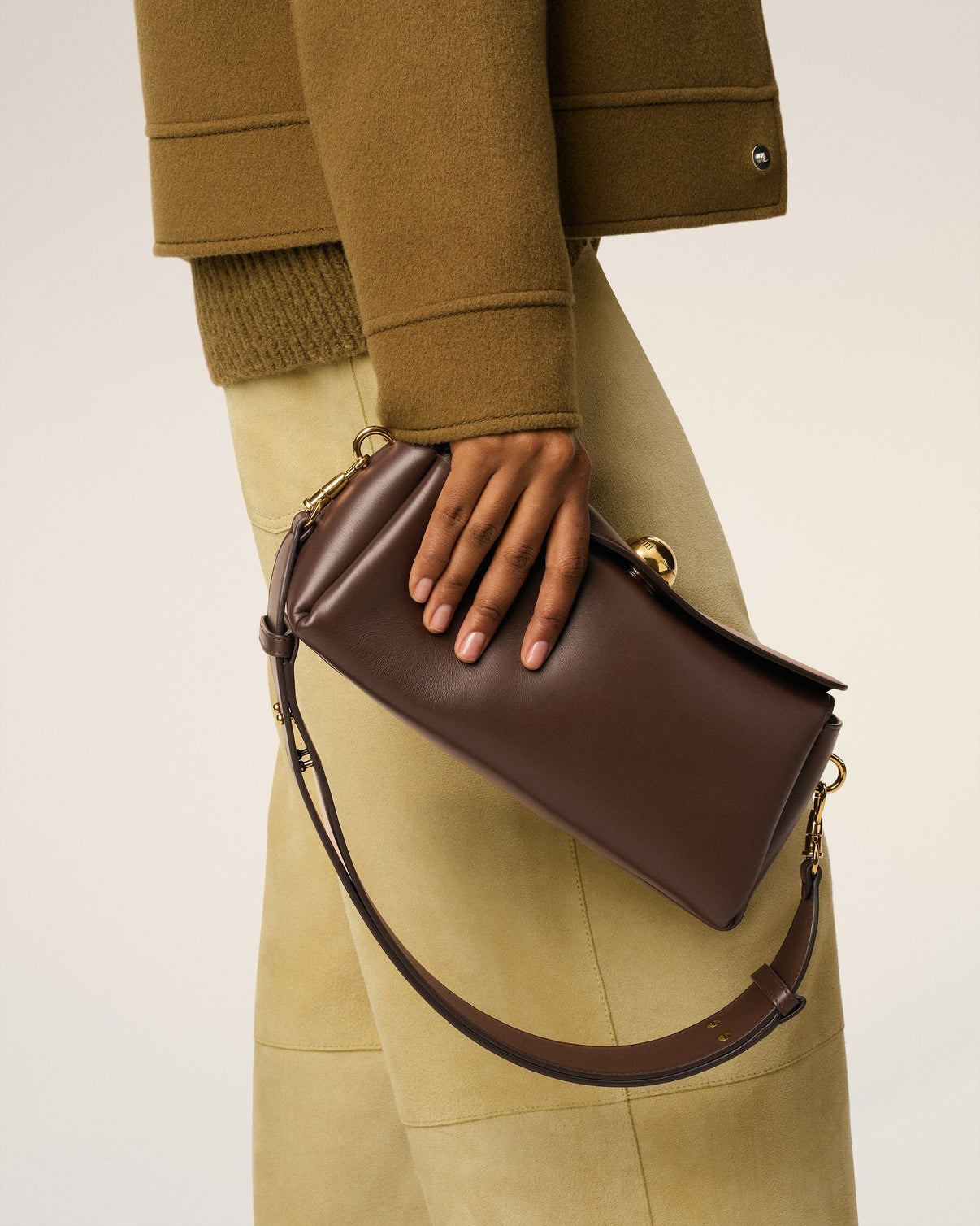 Brown Smooth Leather Carrousel Bag