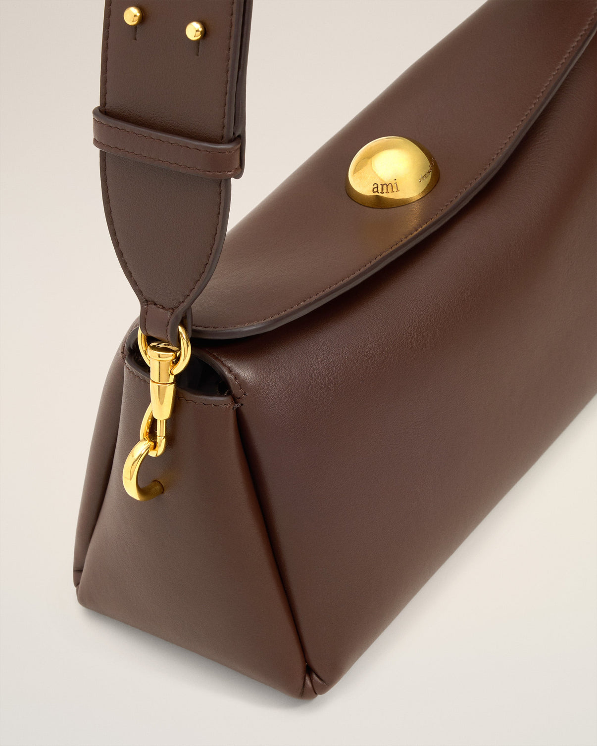 Brown Smooth Leather Carrousel Bag
