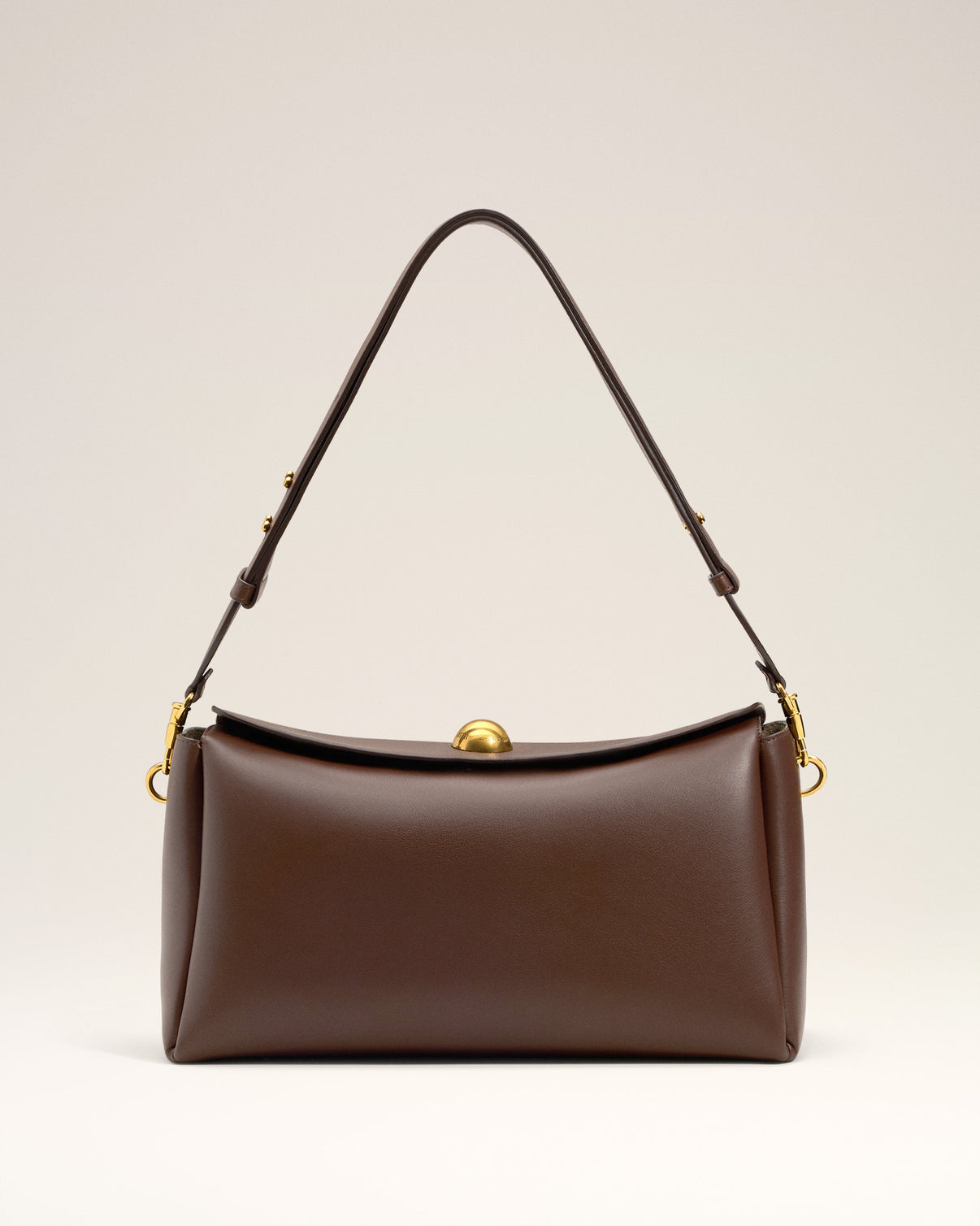 Brown Smooth Leather Carrousel Medium Bag