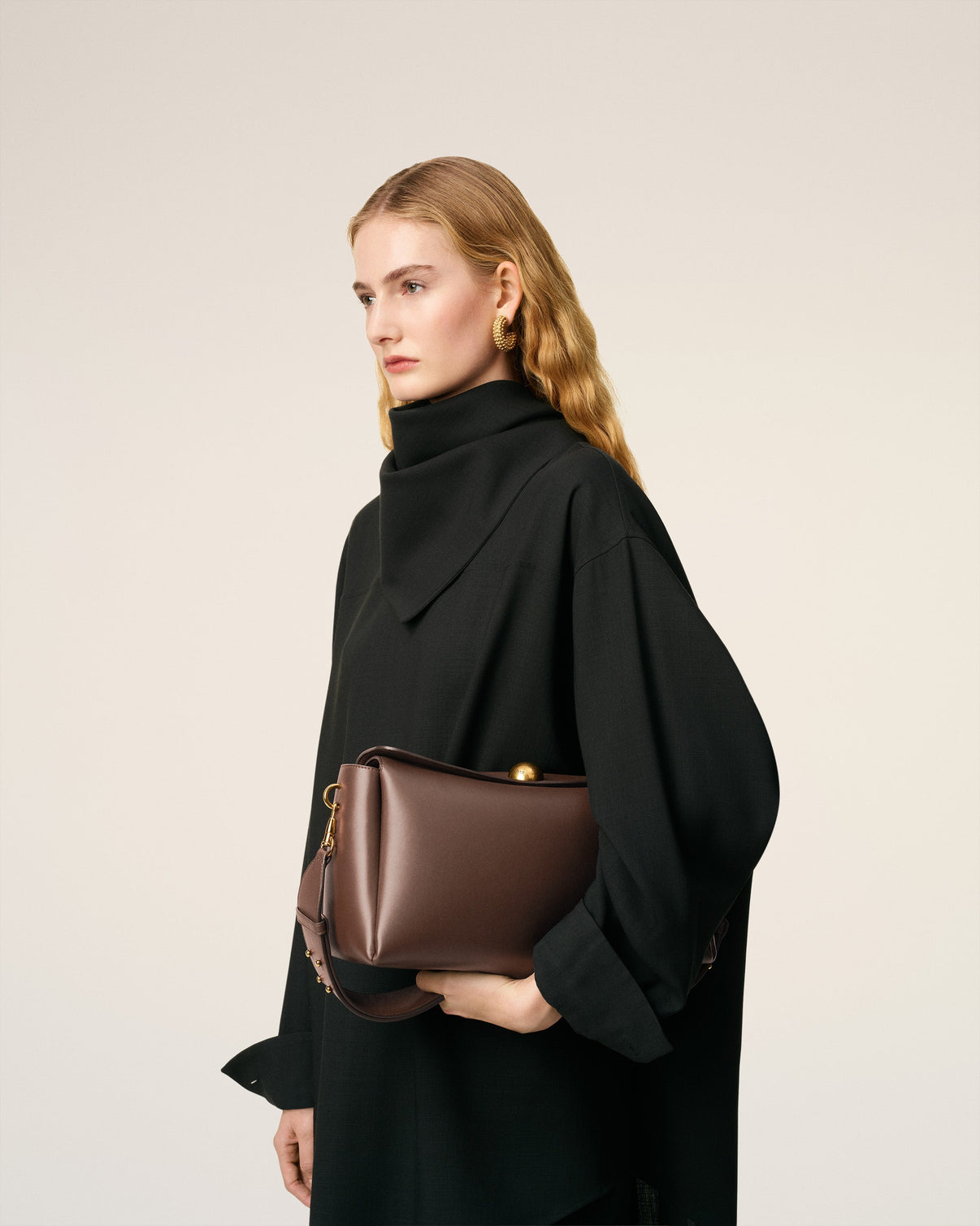 Brown Smooth Leather Carrousel Medium Bag