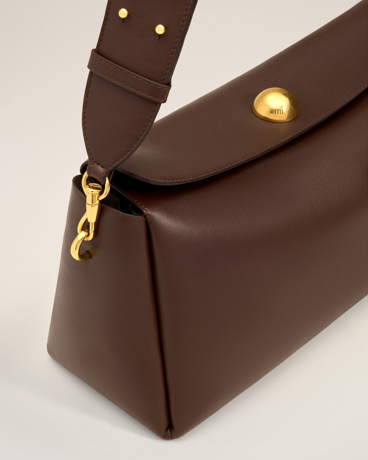 Brown Smooth Leather Carrousel Medium Bag