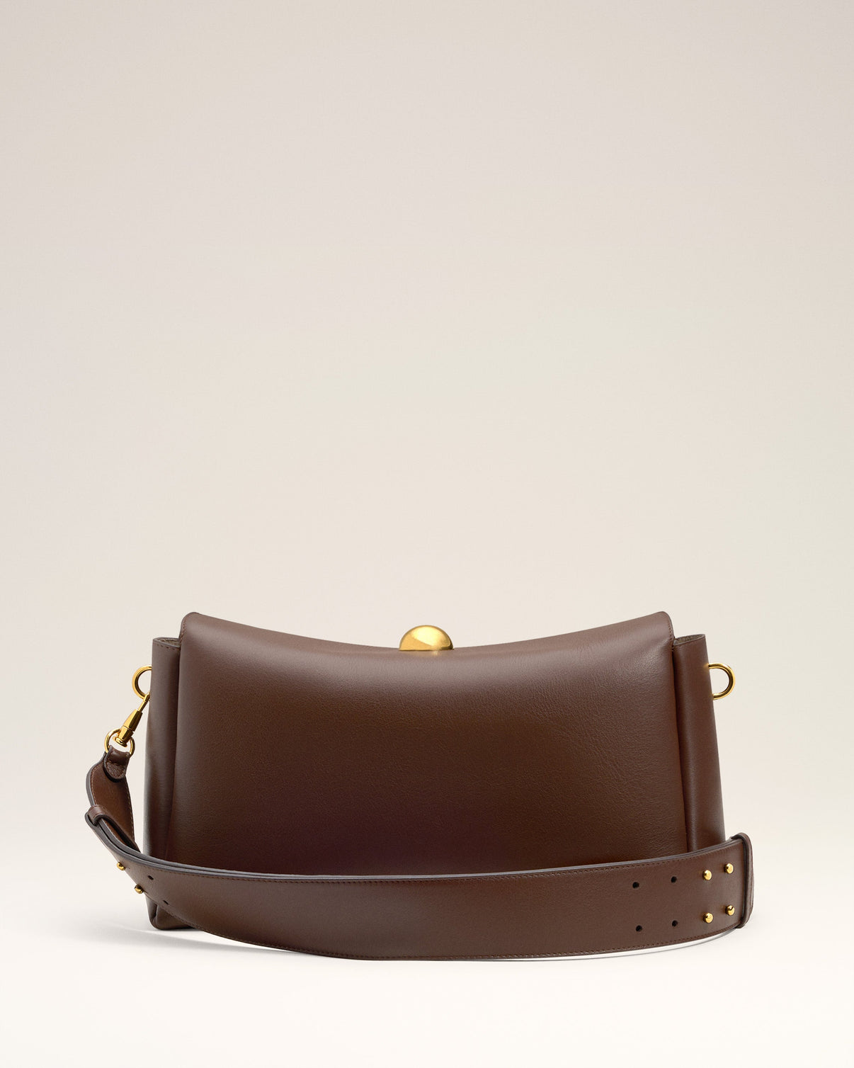Brown Smooth Leather Carrousel Medium Bag