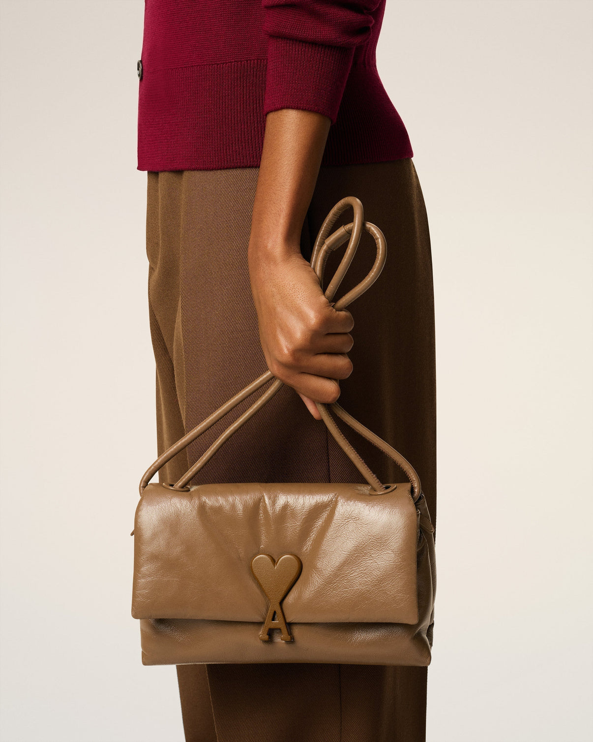 Brown Smooth Leather Voulez Vous Bag