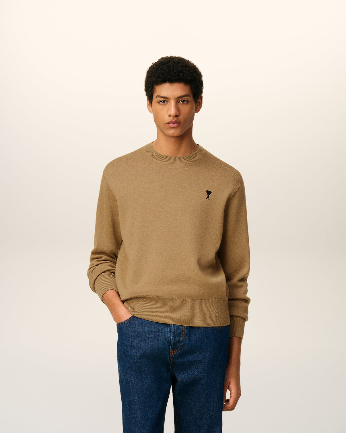 Brown Wool Crewneck Sweater